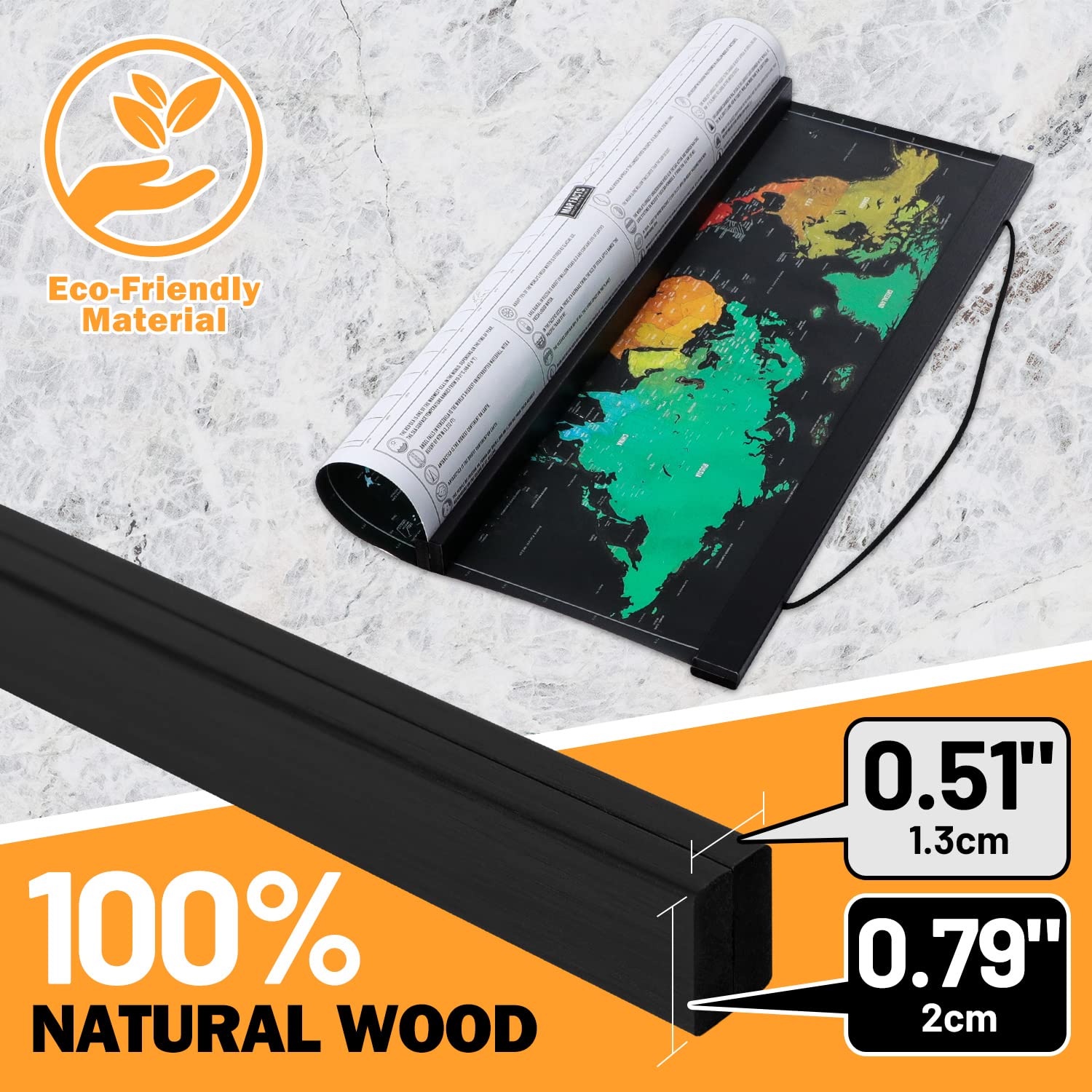 16x20 & 16x24 Magnetic Wood Poster Frame - Black Wall Hanging Display for Photos, Pictures, Canvas Artwork - Perfect for Home Decor, Office, Gallery & Dorm Room Display