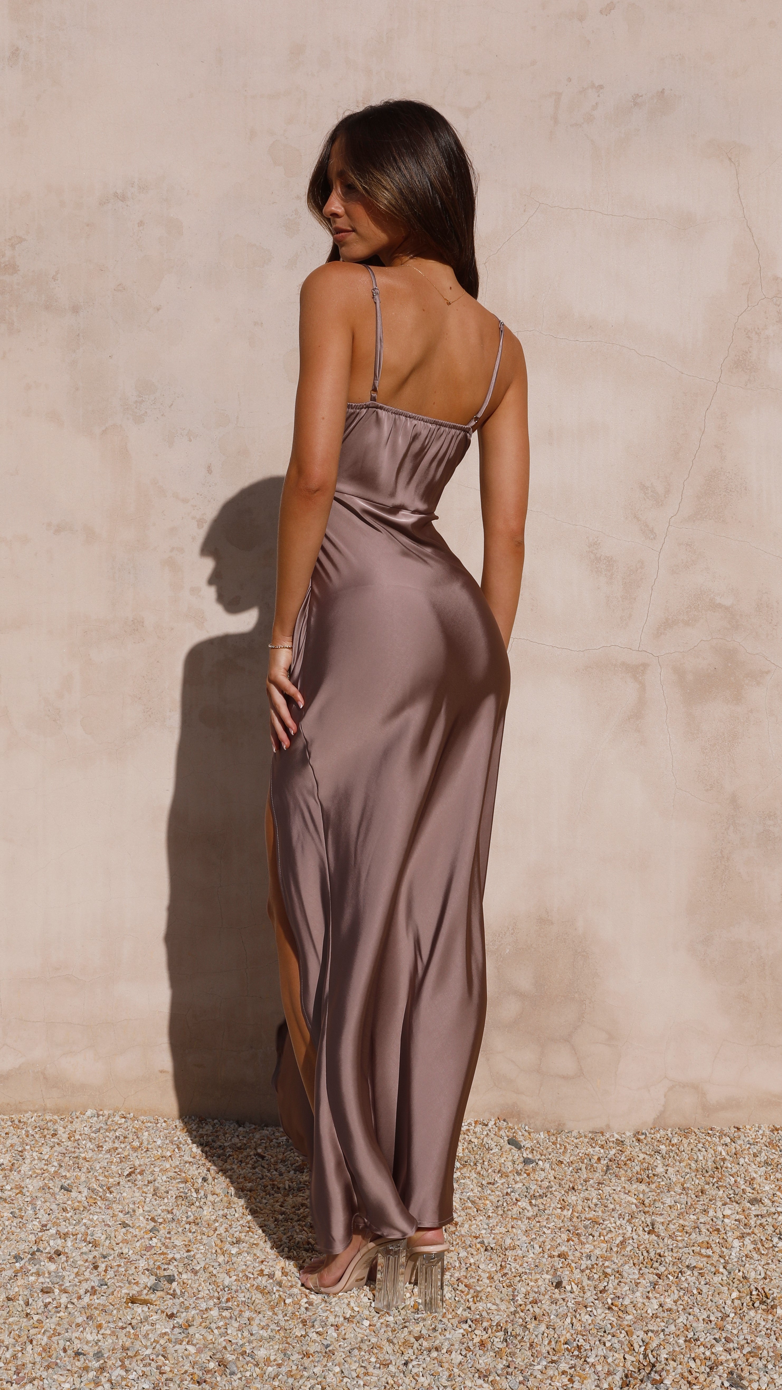 Ilana Maxi Dress in Mushroom - Flowy Boho Summer Dress for Women, Perfect for Beach Vacations & Casual Outings