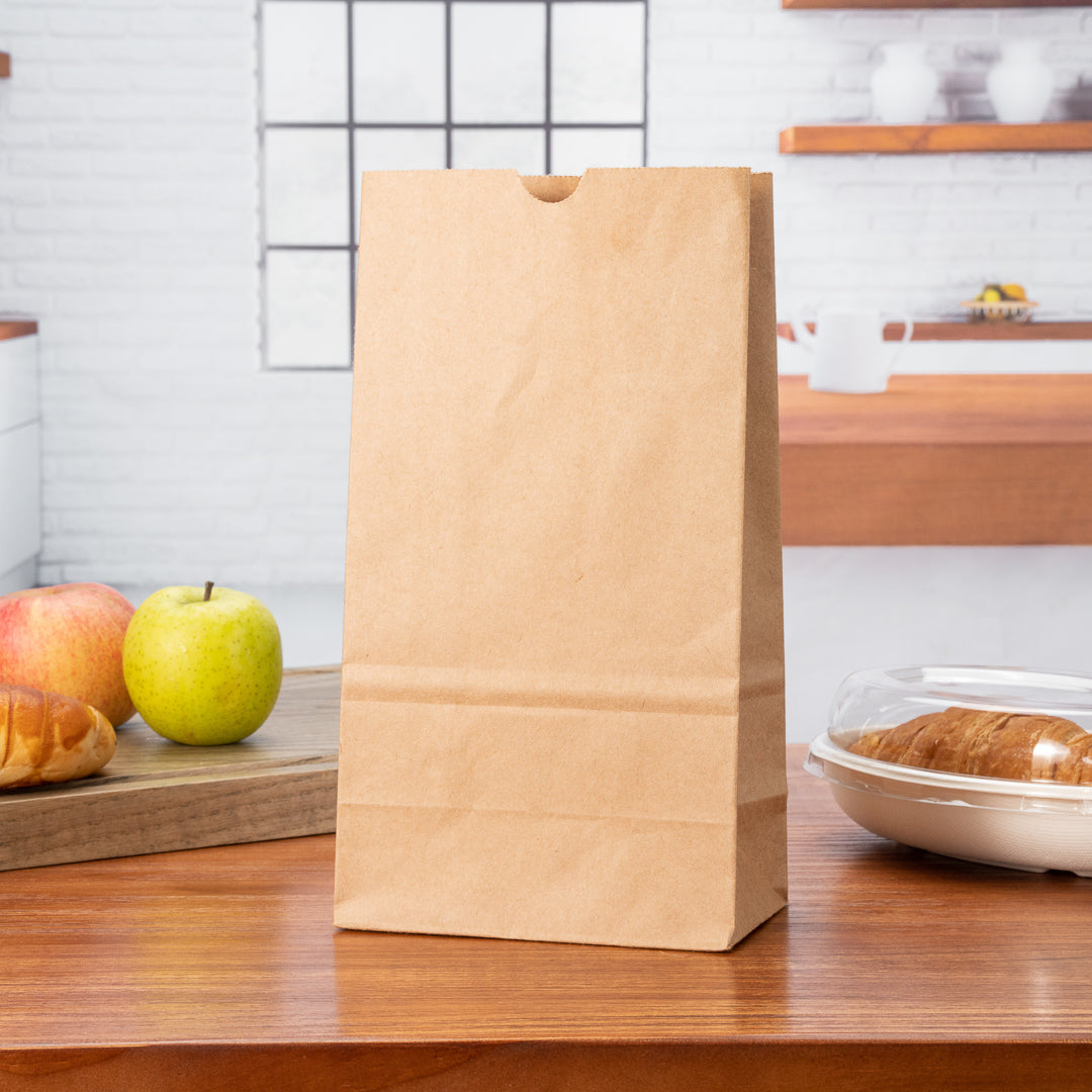 Premium Kraft Paper Bags 6 lb Capacity - 6 x 3.5 x 10.75 Inches - Pack of 100 | Eco-Friendly Shopping Bags for Retail, Grocery & Gift Packaging