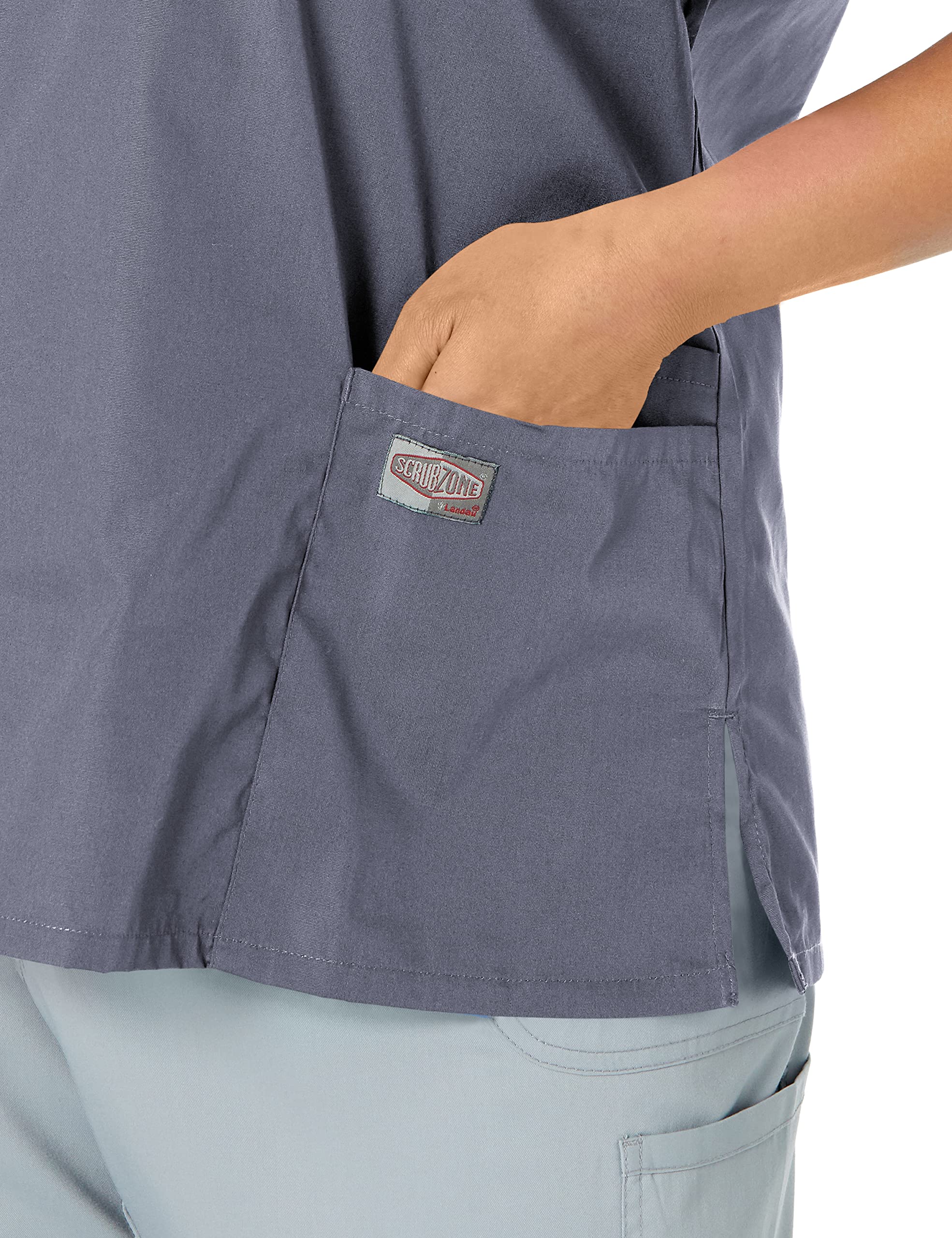 Landau Scrub Zone Relaxed Fit 2-Pocket V-Neck Scrub Top for Women 70221 - Comfortable Medical Uniform for Nurses & Healthcare Professionals - Perfect for Hospital Shifts, Clinics & Long Work Hours
