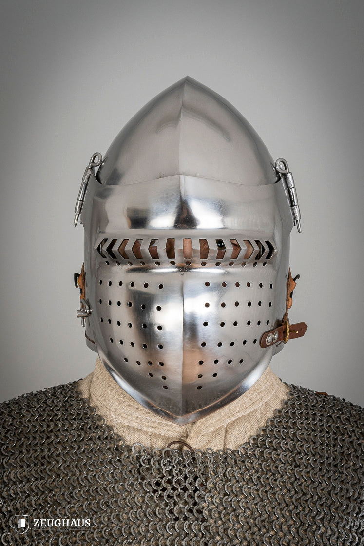Bascinet Helmet with Visor - 2.5mm Polished Steel Medieval Armor for LARP, Cosplay & Historical Reenactment