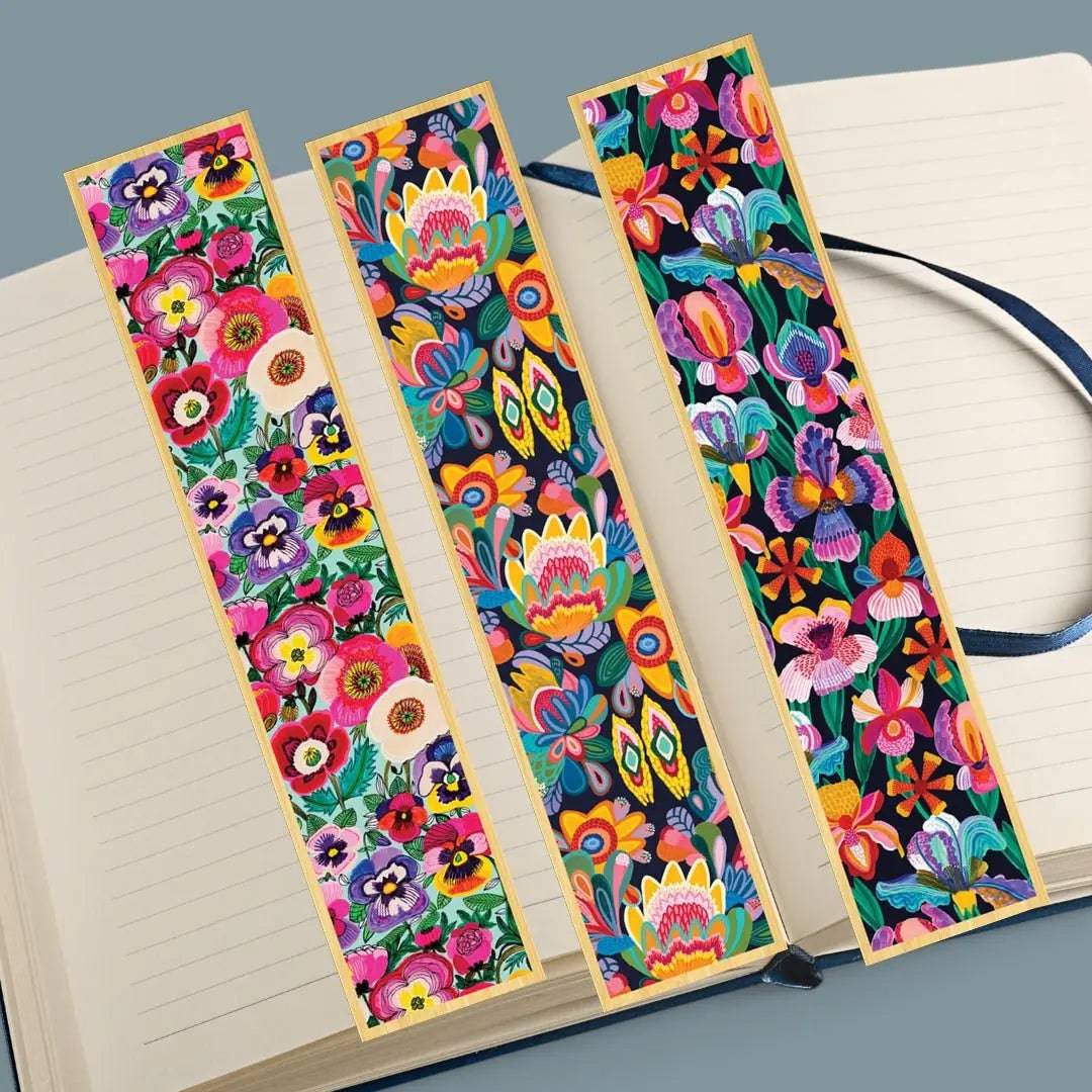 Floral Fantasy Australian Wooden Bookmark Set - Handmade Wooden Bookmarks for Women, Unique Gifts for Book Lovers, Perfect for Reading, Journals, and Bible Study