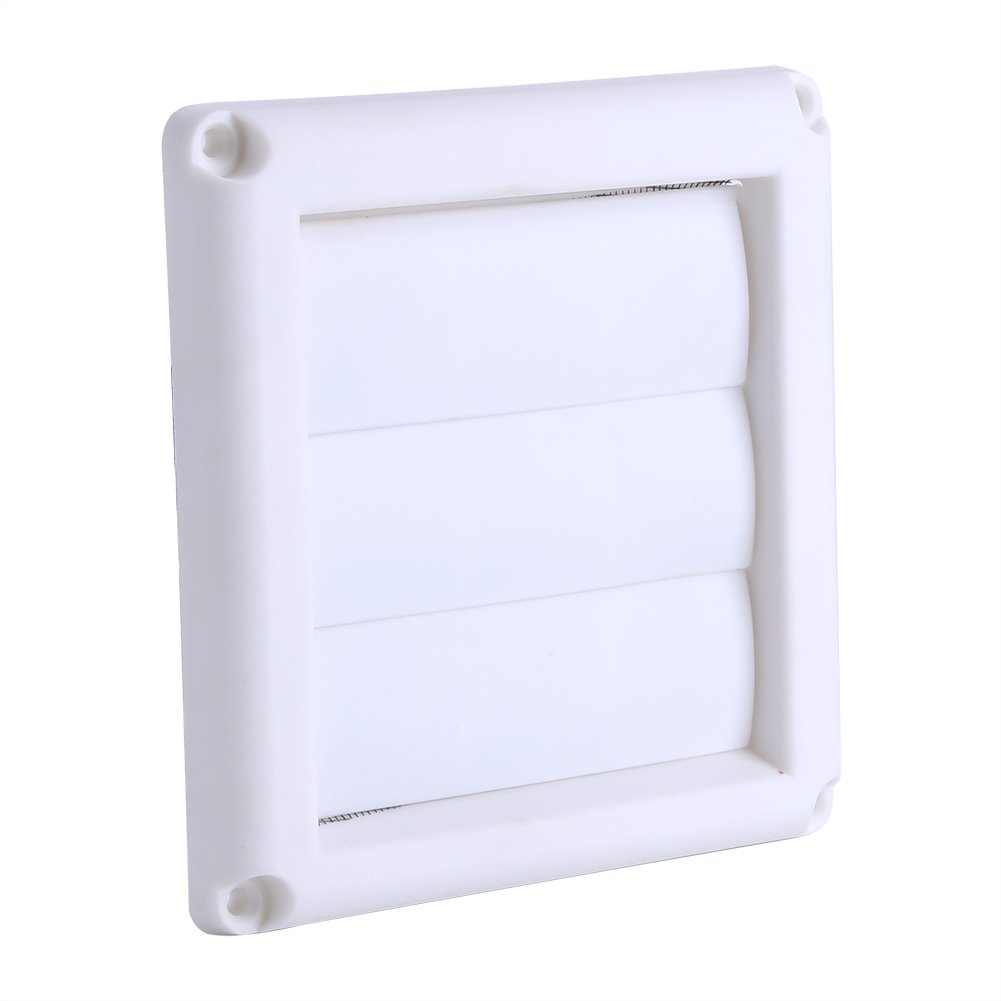 15x15cm Plastic Wall Air Vent Grille Cover with 3 Flaps & Net - Square Duct Ventilation Grill for Tumble Dryer, Extractor Fan & Outlet - Perfect for Laundry Rooms, Bathrooms & Basements