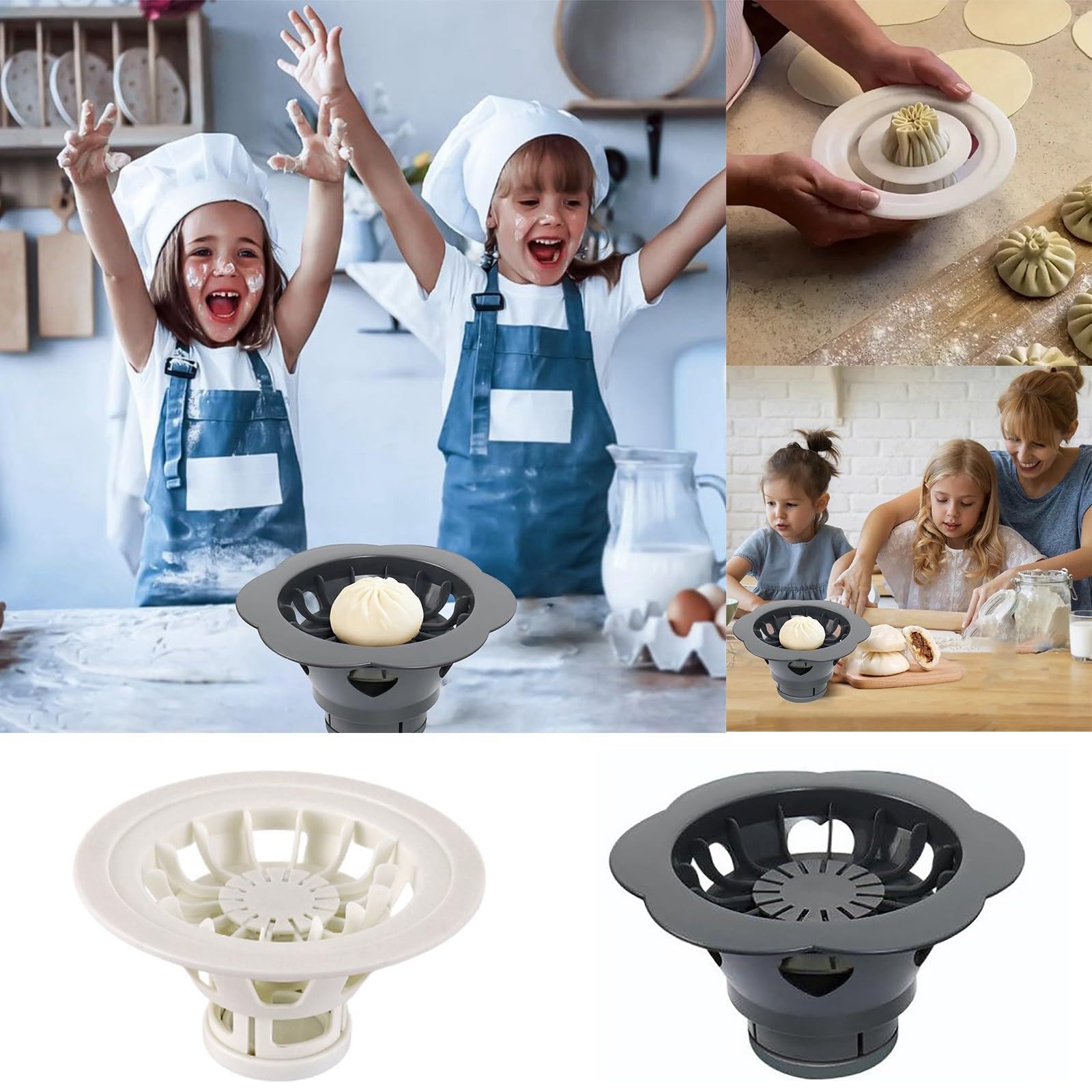 Automatic Baozi Maker Machine - Dumpling & Momo Maker Mold for Homemade Buns | Plastic Kitchen Gadget Tool for Easy Cooking & Cleaning (18X18X9cm) | Perfect for Asian Cuisine, Meal Prep & Culinary Exploration