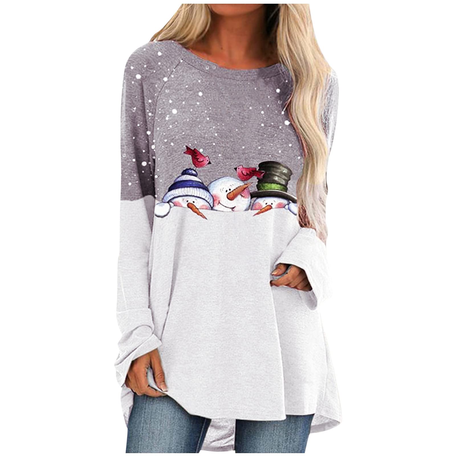 Women's Long Sleeve Tunic Tops for Leggings - Casual Loose Fit O-Neck T-Shirts | Perfect for Yoga, Work & Everyday Wear