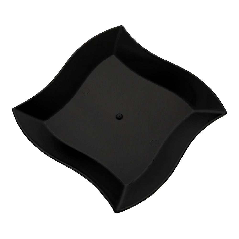 100-Pack Black 7-Inch Square Plastic Plates & 100-Pack Silver Plastic Cutlery Set - Durable Disposable Tableware for Parties, Picnics, and Catering Events