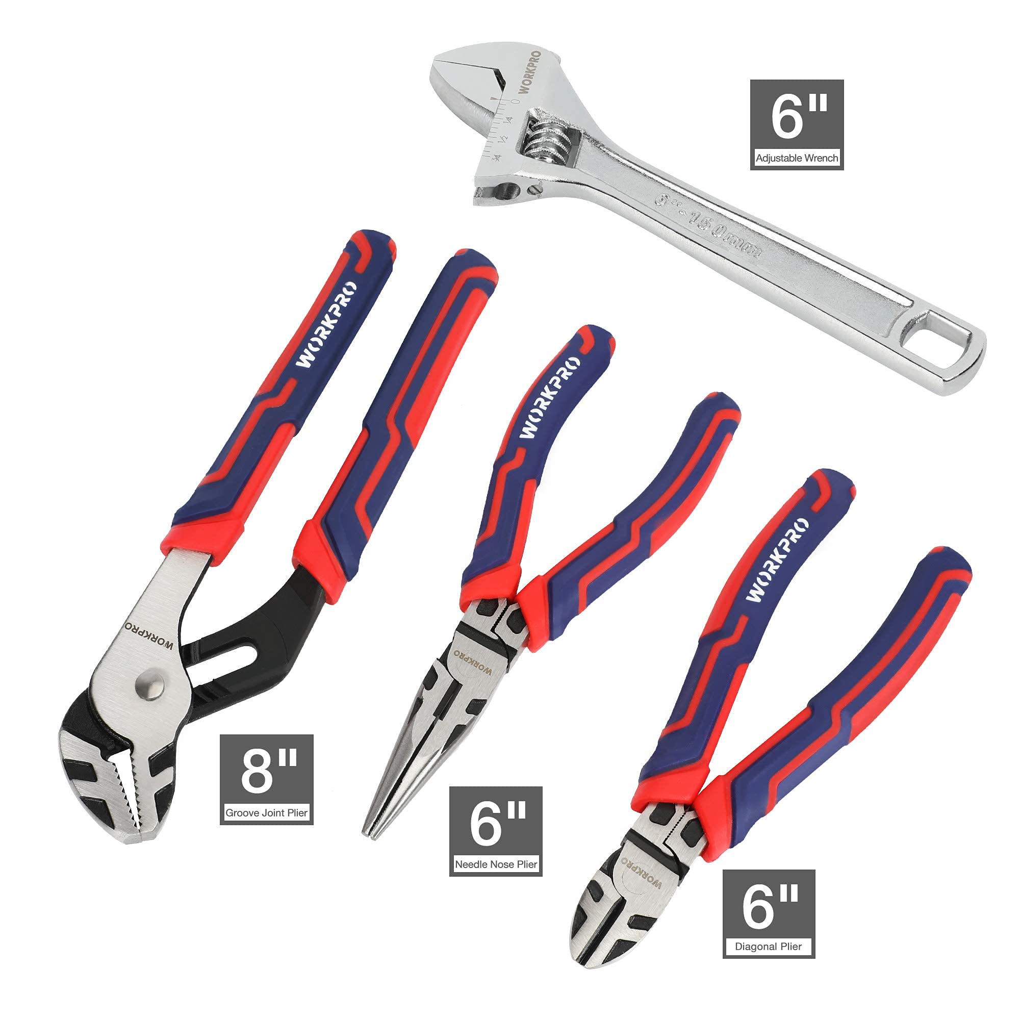 WORKPRO 87-Piece Household & Auto Repair Tool Kit with Pliers, Screwdrivers, Sockets, Wrenches & Toolbox - Complete Mechanic Tool Set for Homeowners, DIYers, Handymen - Perfect for Home Repairs, Car Maintenance & DIY Projects