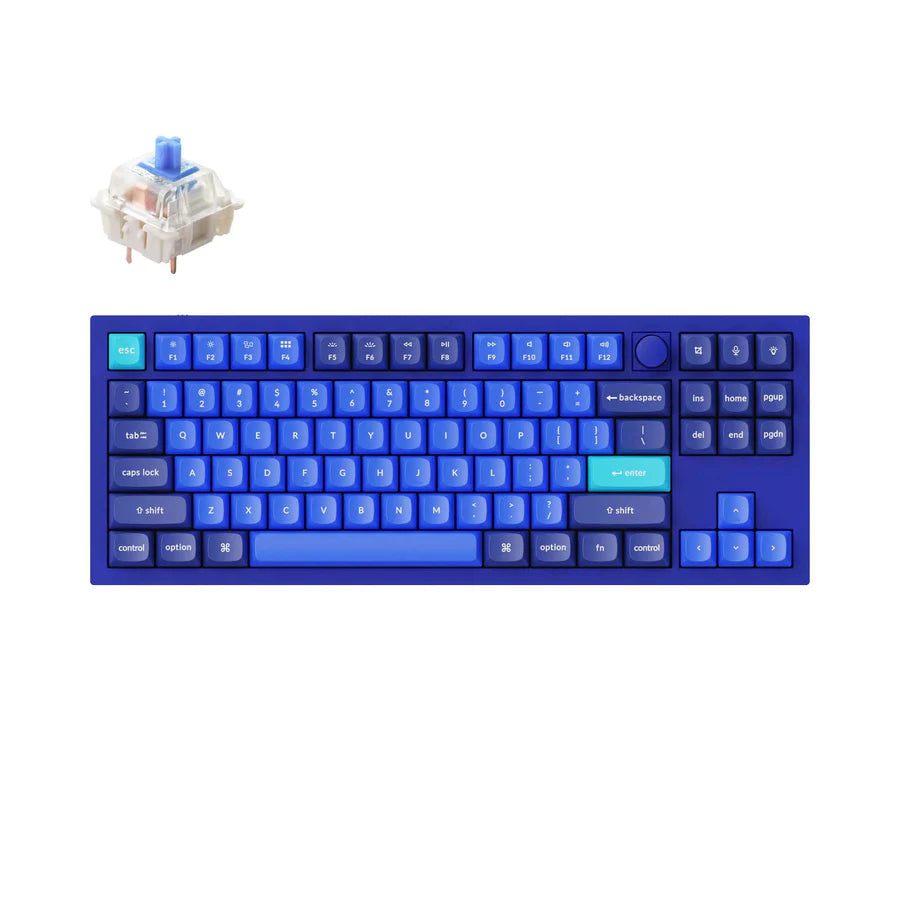 Keychron Q3 Custom Mechanical Keyboard with Knob - Hot-Swappable Blue/Brown/Red Switches for Gaming & Typing | Mac & Windows Compatible | Wired USB-C Keyboard for Office & Home Use