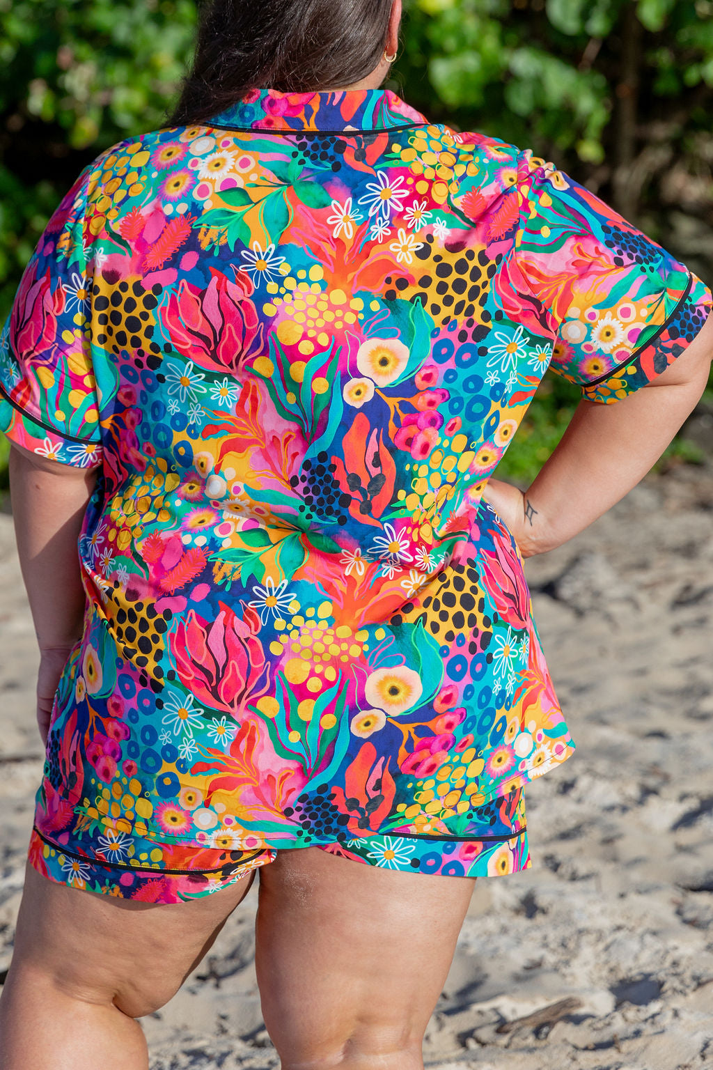 Kasey Rainbow Sundown SS Shirt and Short Sleepwear Set - Comfortable Cotton Pajamas for Women | Perfect for Lounging, Sleeping & Relaxing at Home