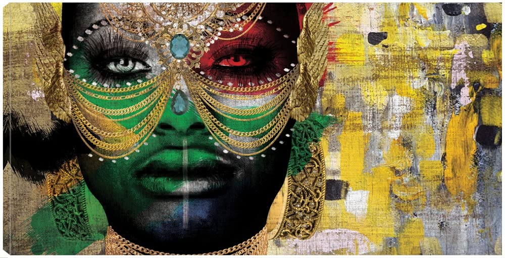 Premium Fine Art Canvas Wall Decor - Girl Painting by Artist Nikki Chu - 56x29 Inches - Ready to Hang - Perfect for Living Room, Bedroom, Office & More - Elegant Home & Commercial Decor