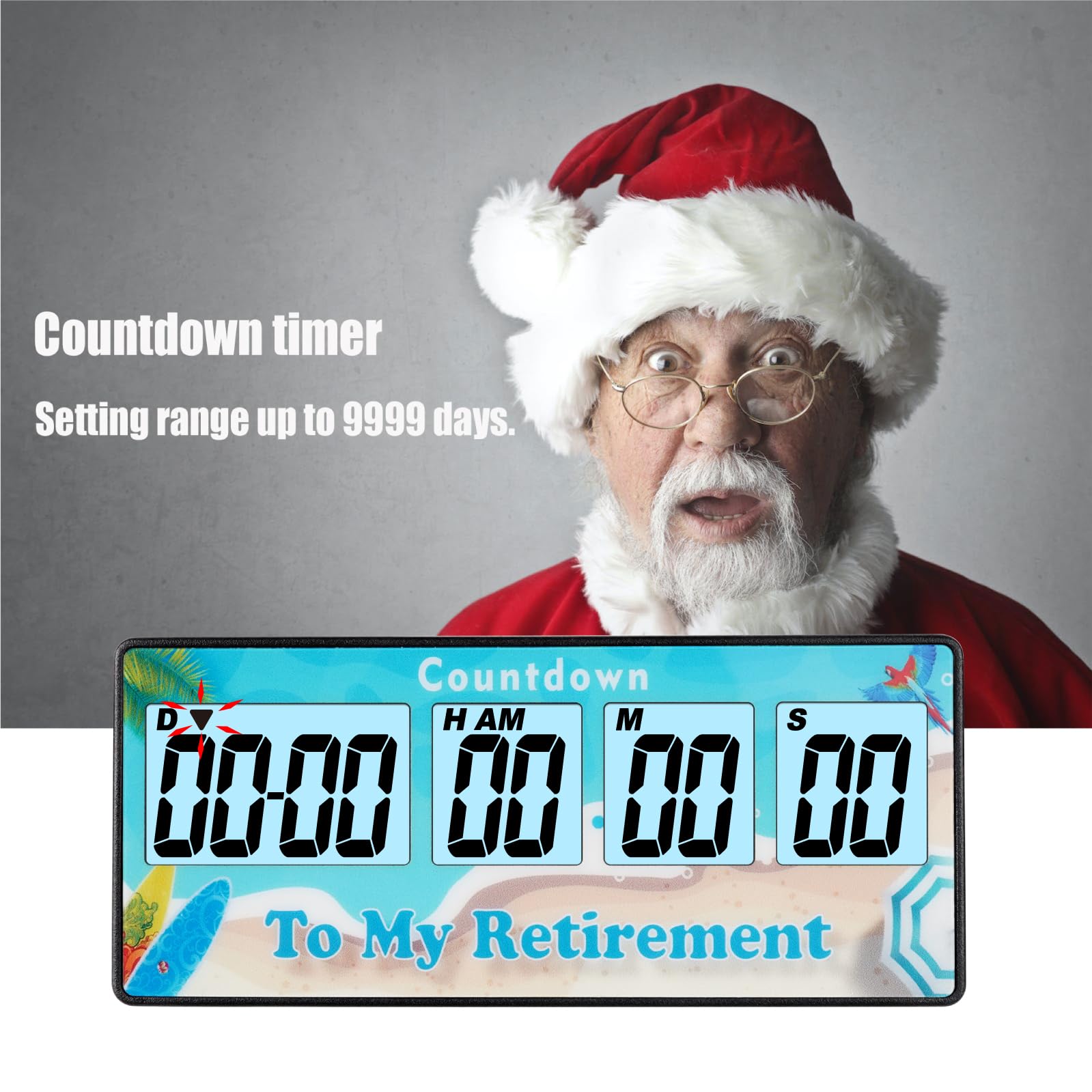 Jayron 9999 Days Digital Countdown Timer with Magnet - Loud Alarm Clock for Kitchen, Bedside, Baby, Pregnancy, Wedding & Christmas - Reusable Event Reminder for Cooking, Retirement & Special Occasions (Blue)