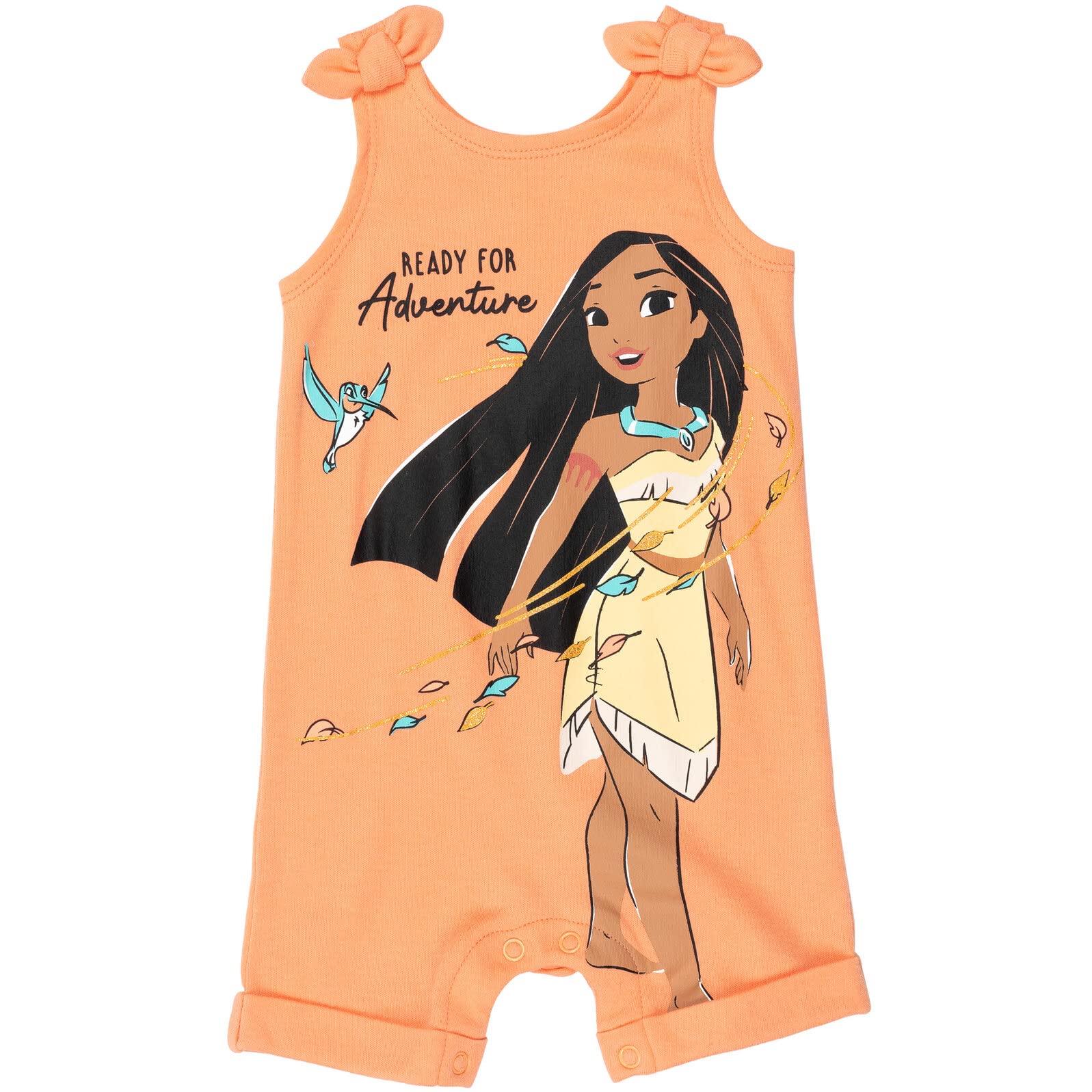 Disney Princess Rapunzel Ariel Belle Jasmine Aurora Baby Girls Snap Romper & Headband Set - Newborn to Toddler Outfit for Birthday, Photo Shoots & Special Occasions