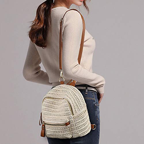 ZLM BAG US Handwoven Straw Backpack for Women - Bohemian Beach Purse, Casual Holiday Daypack - Perfect for Beach Outings, Summer Travel & Boho Fashion