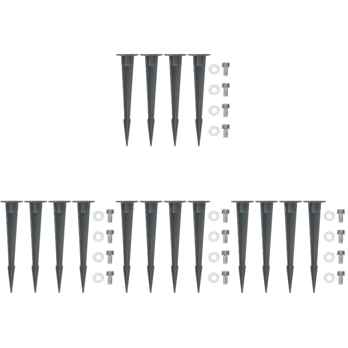 OSALADI 16 Pack Solar Light Replacement Stakes - Aluminum Lawn Light Poles, LED Landscape Ground Spikes for Outdoor Torch Lights & Metal Lamp Holders | Perfect for Garden Pathways, Patio Lighting & Yard Decoration