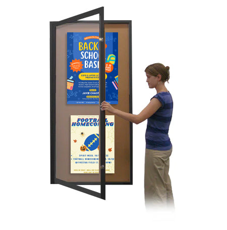 24x84 Extra Large Outdoor Enclosed Bulletin Board Swing Case - Weatherproof Single Door Message Board for Schools, Offices & Community Centers - Perfect for Announcements, Events & Public Notices