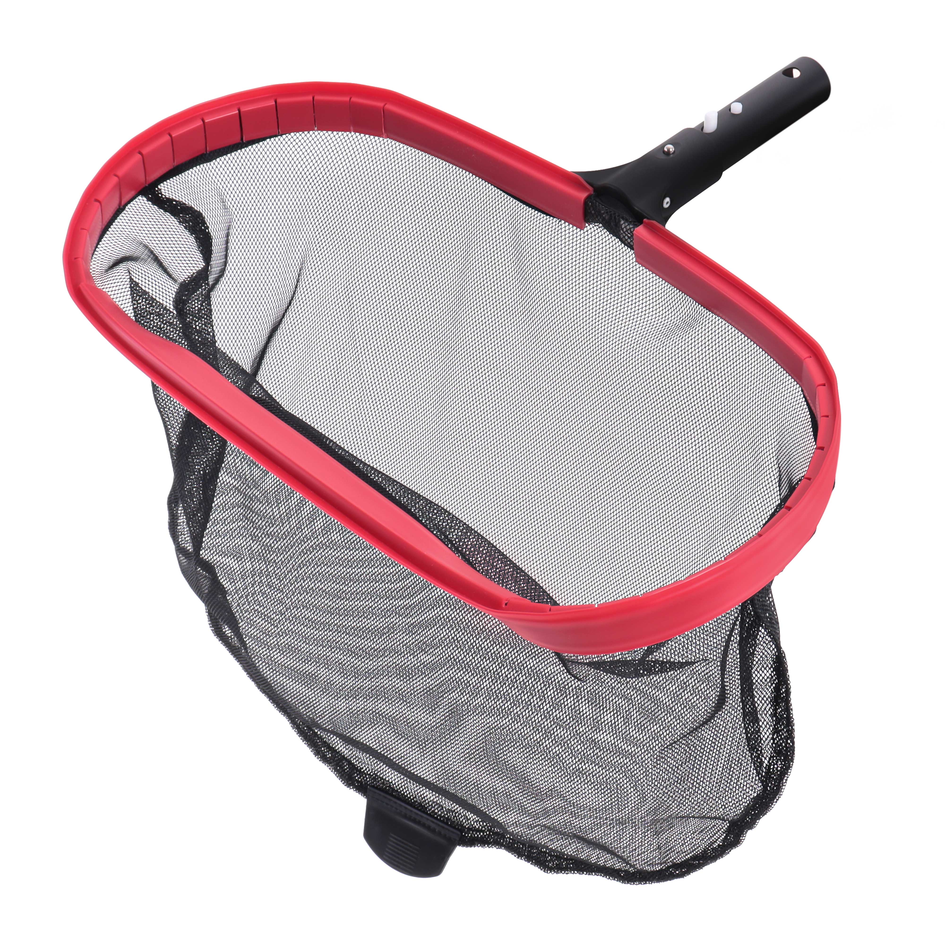 Professional Deluxe Swimming Pool Leaf Skimmer Rake with Deep Net Bag | Heavy Duty Reinforced Aluminum Frame | EZ Clip Handle | Ideal for Pool Cleaning & Maintenance