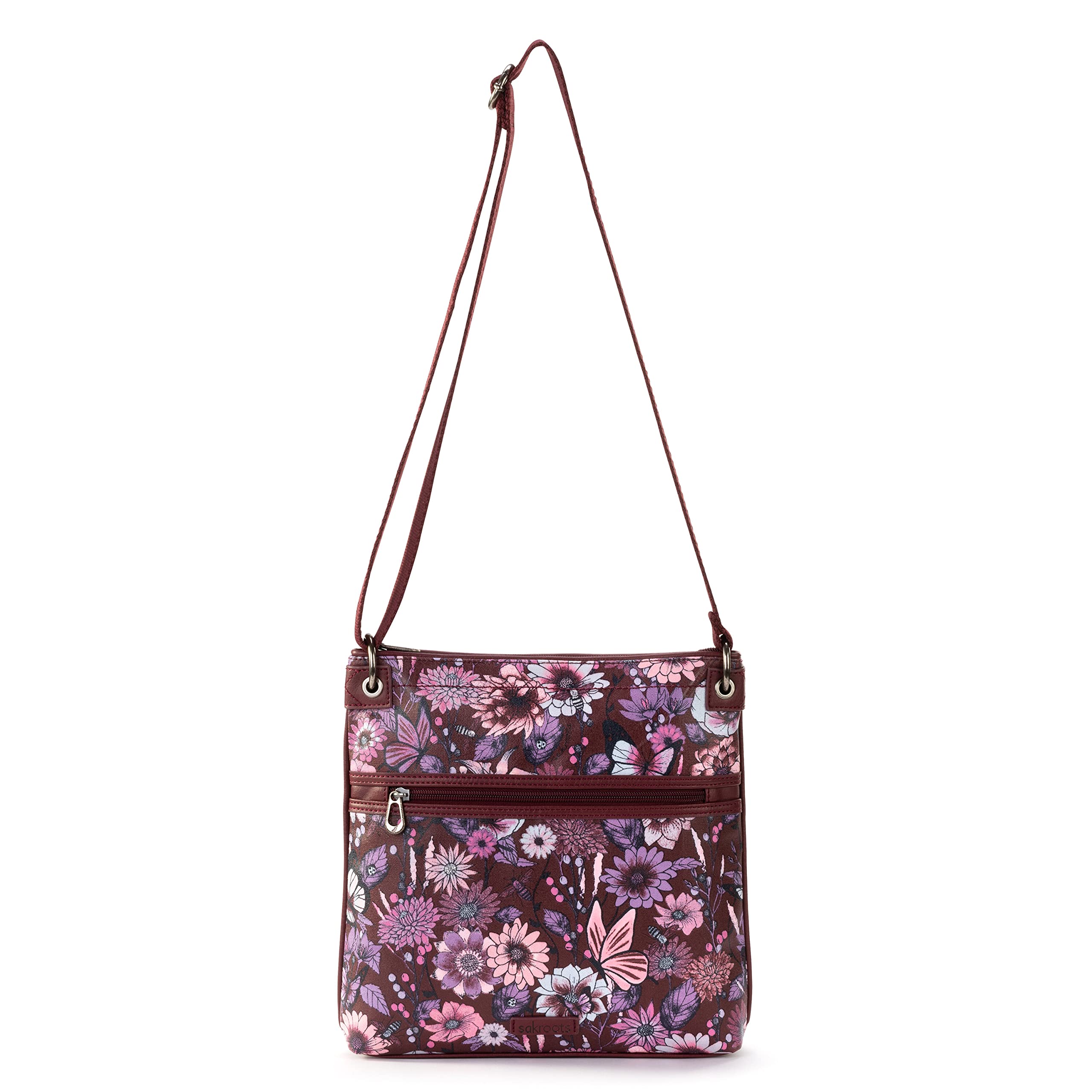 Sakroots Women's Vegan Leather Flat Crossbody Bag - Lightweight & Adjustable Strap for Everyday Use, Travel, and Shopping