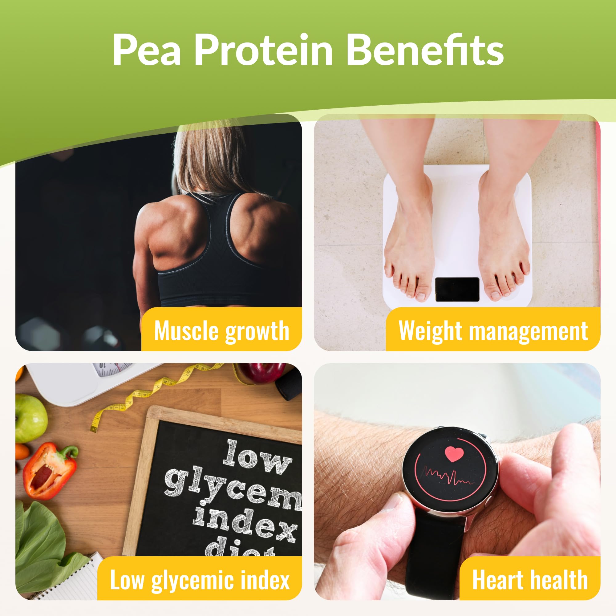 Organic Pea Protein Powder 80% Plant-Based Protein – 6 lb, Non-GMO, Vegan, Kosher, Halal, Gluten-Free, Dairy-Free, Soy-Free, Hypoallergenic, Unflavored, Keto & Paleo Friendly – Perfect for Smoothies, Baking & Post-Workout Recovery