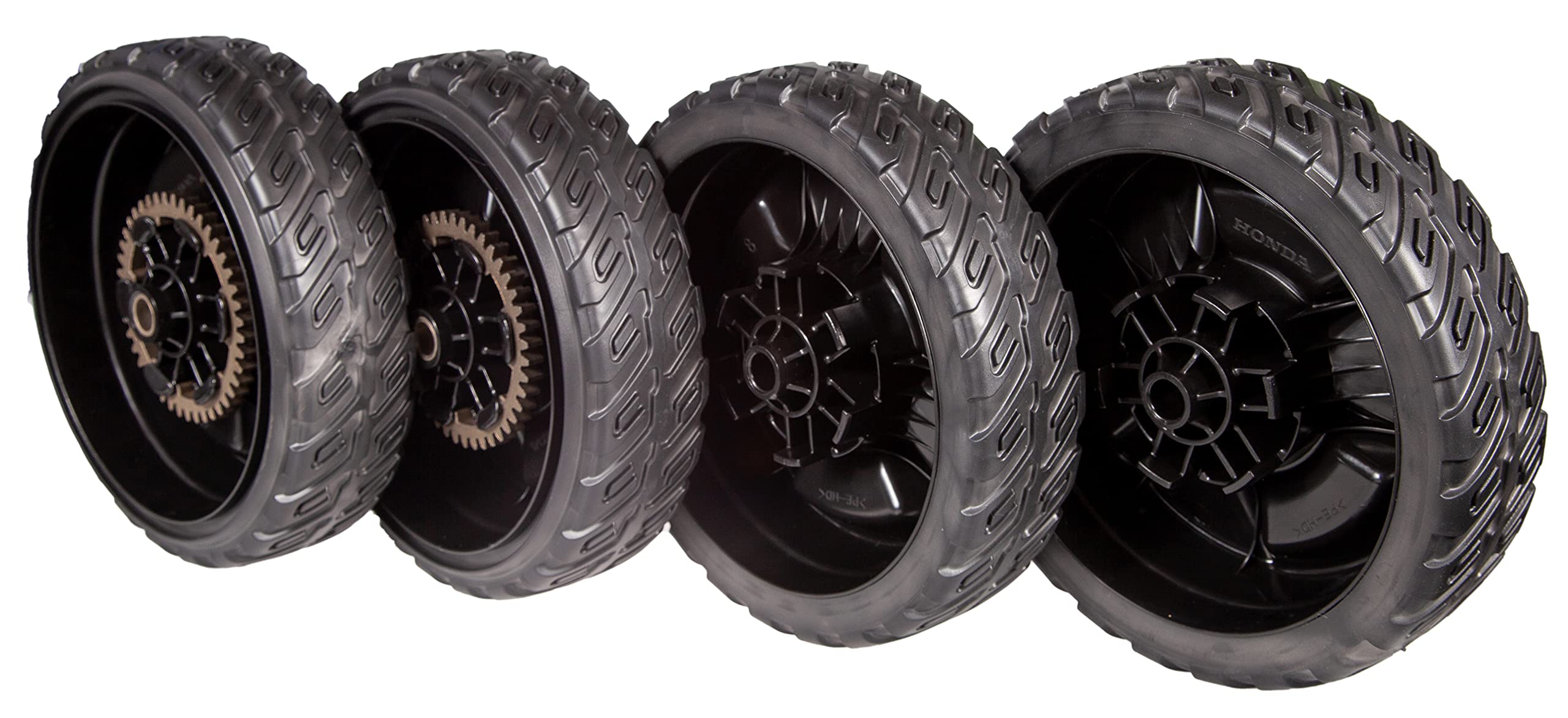 Honda HRN216 Lawn Mower Wheel Replacement Kit - 2x 42710-VR8-N00ZA & 2x 44710-VR8-N00ZA Wheels - Perfect for Lawn Maintenance and Yard Care
