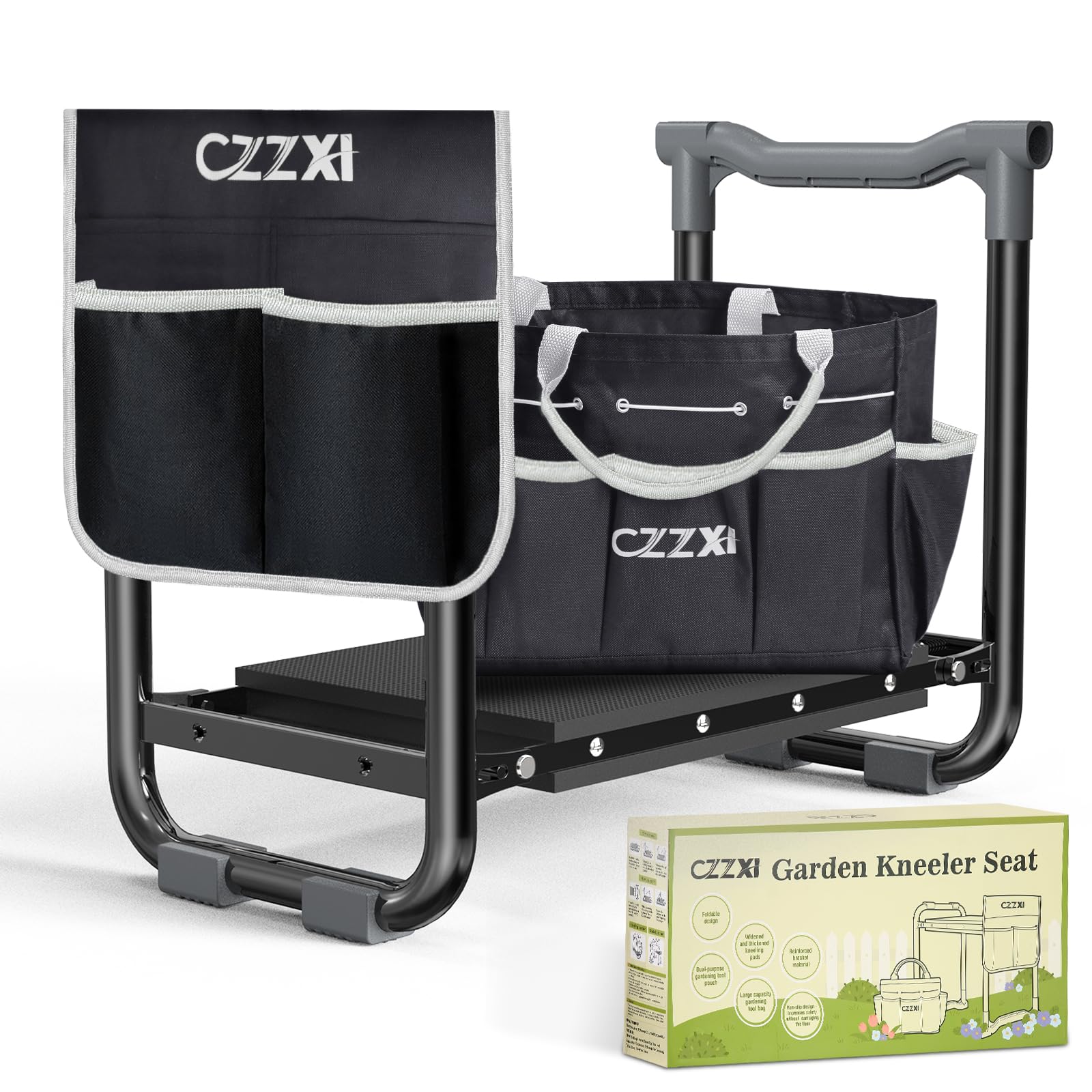 **Heavy Duty Garden Kneeler and Seat with Thick Kneeling Pad - Gardening Stool with Tool Pouch & Storage Bag - Perfect for Seniors & Outdoor Gardening Gifts**    *(Ideal for Planting, Weeding, and Comfortable Gardening - Great for Elderly & Back Pain Relief)*