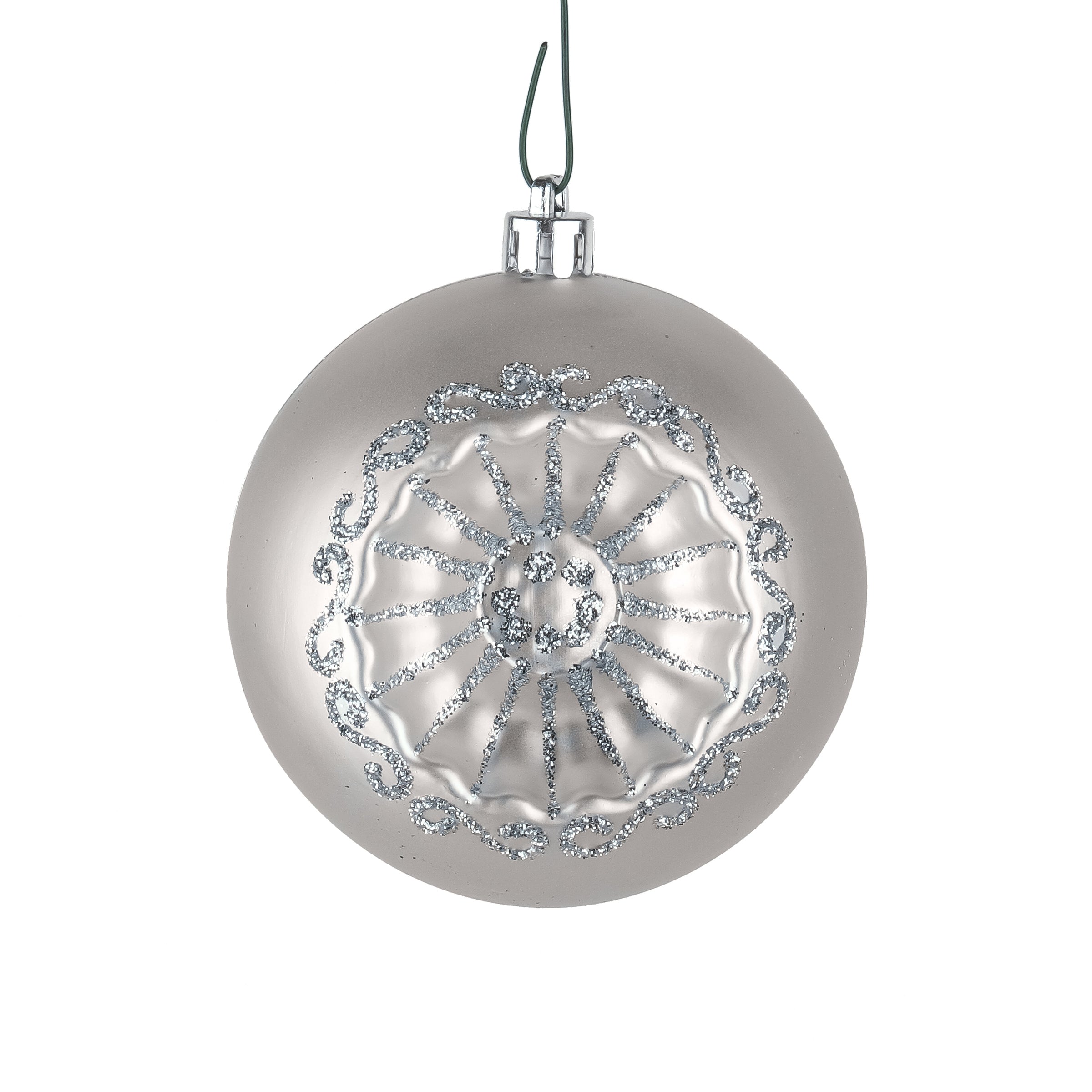 6-Piece Shatterproof Glittering Silver Christmas Tree Ornaments - Perfect for Holiday Decor, Party Favors, and Gift Toppers