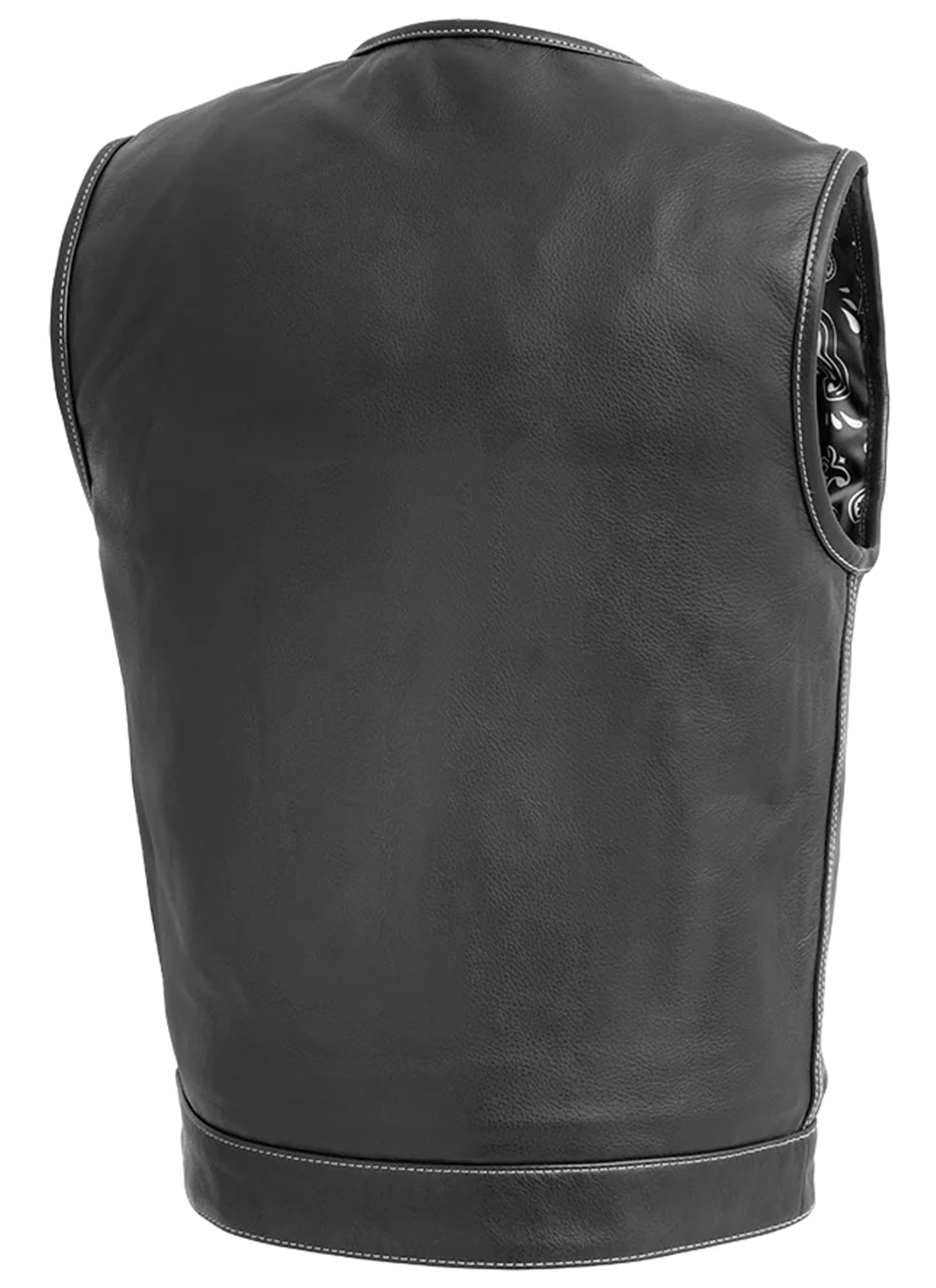 First Mfg Co Bandit Men's Motorcycle Leather Vest for Biker Riding - Durable & Stylish Leather Vest for Harley, Cruiser & Motorcycle Enthusiasts - Perfect for Riding, Events & Everyday Wear