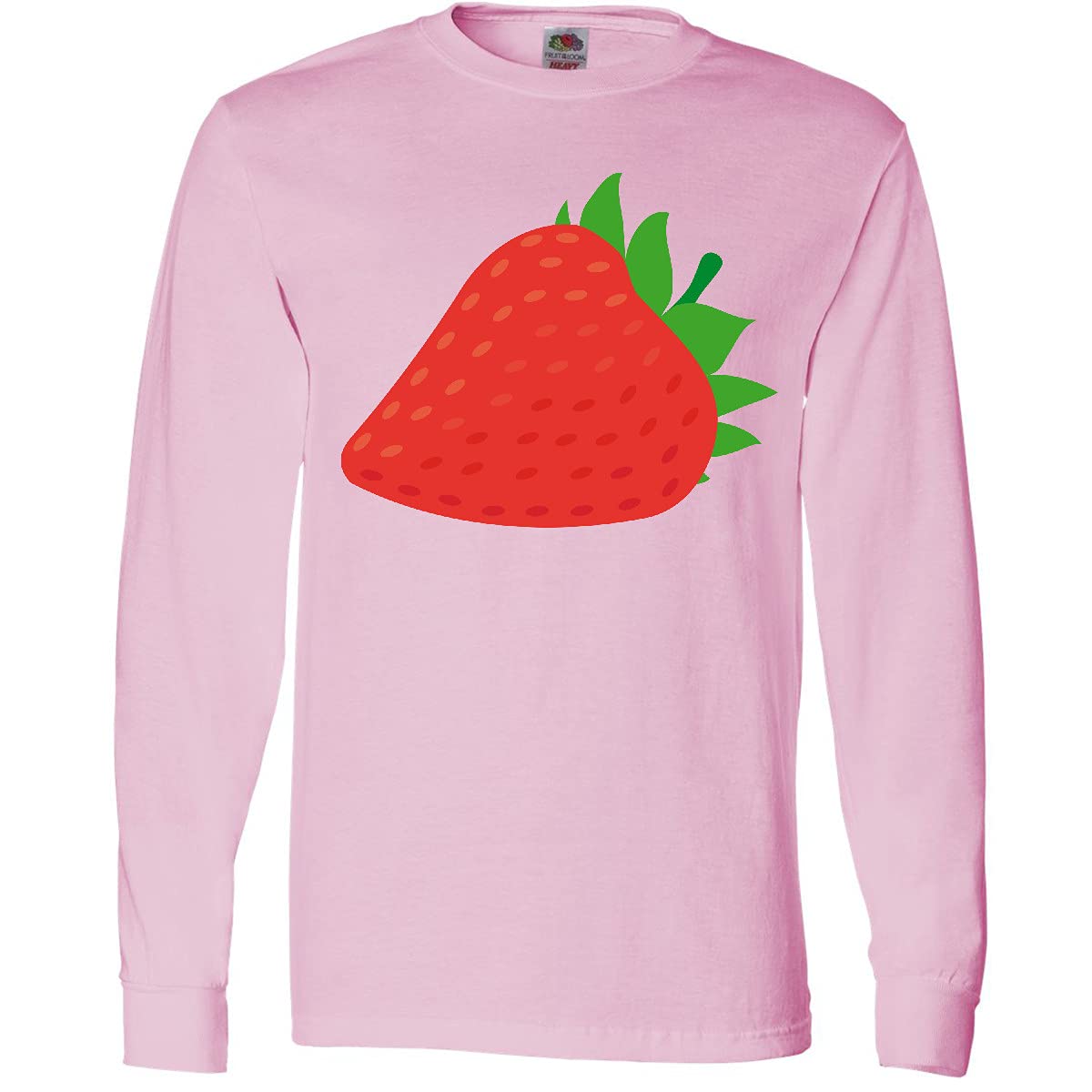 Inktastic Women's Strawberry Fruit Print Long Sleeve T-Shirt - Soft Cotton Casual Top for Women, Girls - Perfect for Spring Outfits, Casual Wear & Everyday Fashion