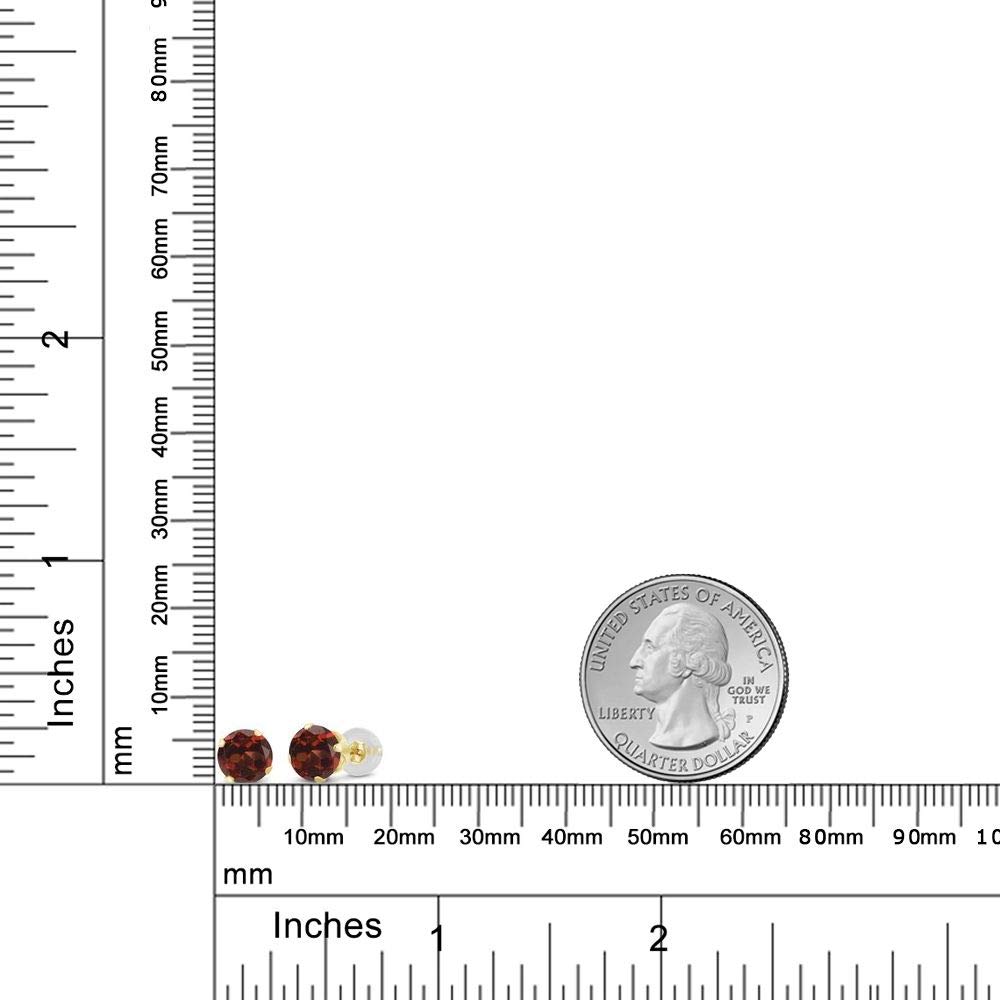 14K Gold Gemstone Birthstone Stud Earrings for Women & Men | Round 6MM Solitaire | Personalized Gift for Anniversary, Birthday, Mother's Day | Hypoallergenic Fine Jewelry