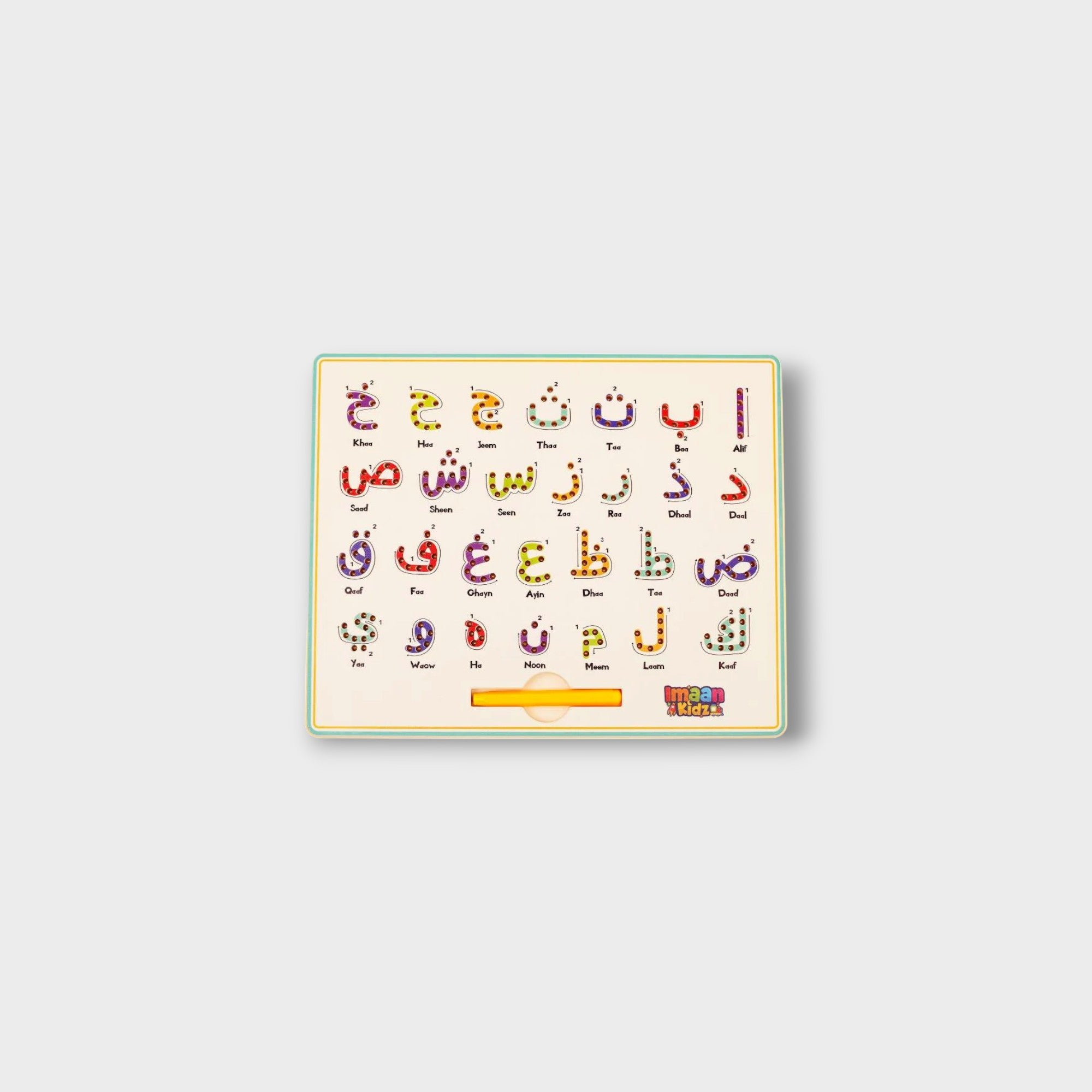 Arabic Alphabet Magnetic Writing Board for Kids - Learn Arabic Letters with Fun Magnetic Stylus - Perfect for Homeschooling & Early Education