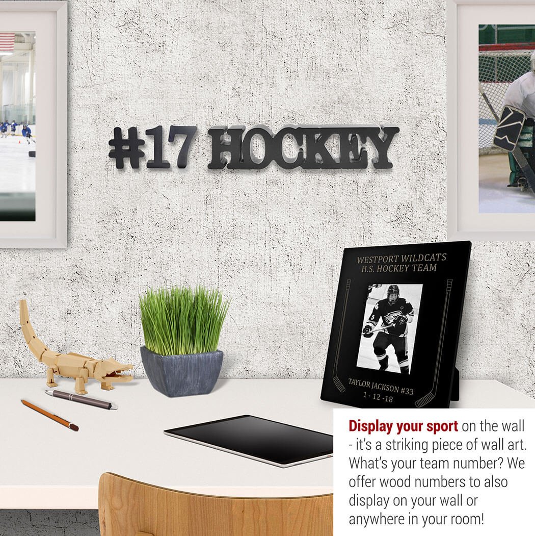 ChalkTalkSPORTS Hockey Wooden Words - Handcrafted Wood Sign for Shelf & Desk Décor | Perfect for Hockey Fans, Man Cave, Sports Room & Game Day Decorations