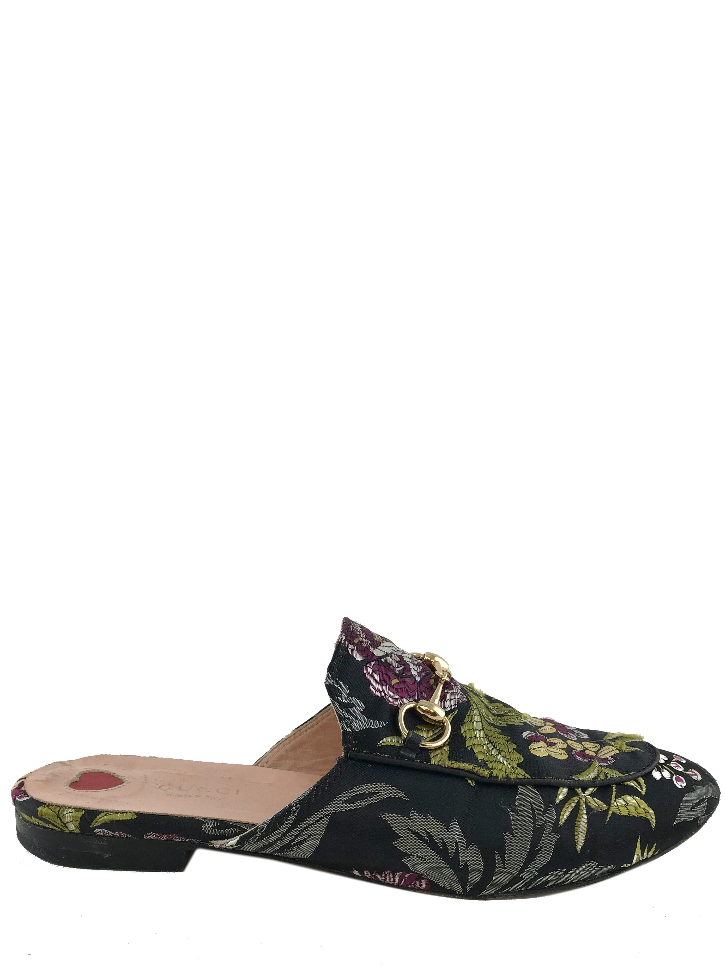 Gucci Princetown Floral Jacquard Horsebit Mules - Women's Size 9 US | Luxury Designer Loafers for Women | Perfect for Office, Parties & Casual Outings