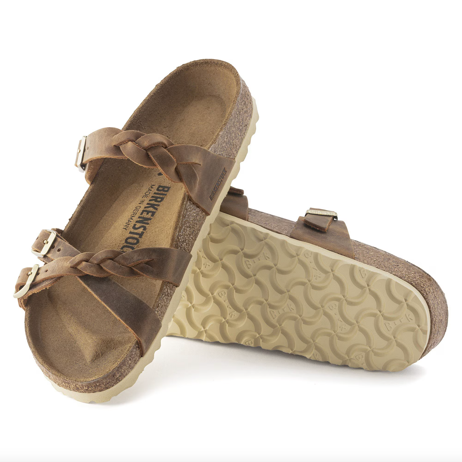 Birkenstock Women's Franca Braided Oiled Leather Sandals - Comfortable Adjustable Straps for Walking, Travel & Summer Outfits