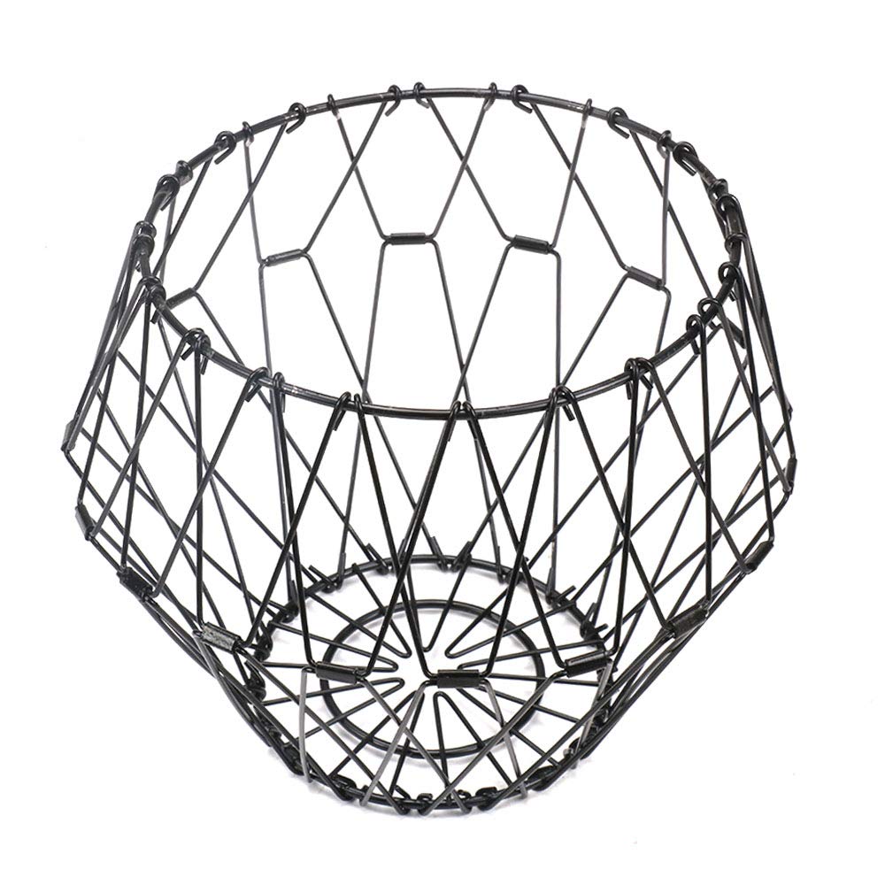 Flexible Black Wire Basket for Fruits, Bread & Decorative Storage - Multi-Purpose Kitchen & Home Organization Solution for Countertop, Pantry, and Tabletop Display