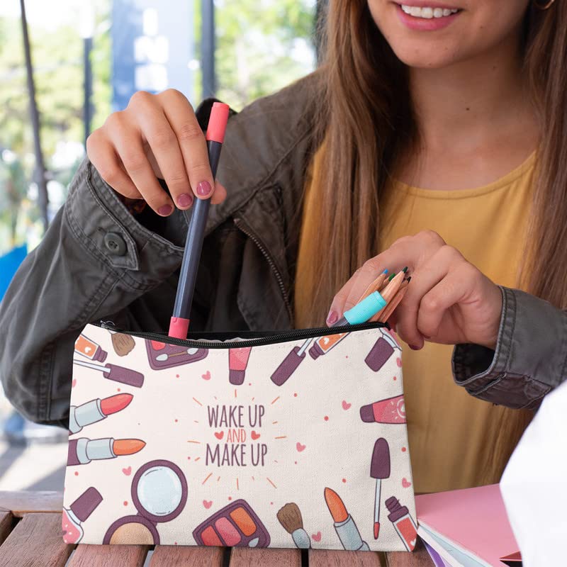 TheYaYaCafe 21cm Waterproof Cosmetic Bag for Women - Large Makeup Pouch Organizer, Travel Toiletry Bag with Multiple Pockets | Perfect for Travel, Gym, Beach & Daily Essentials Storage