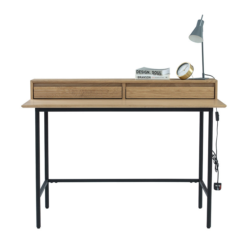 DOVER Study Desk 120cm - Natural & Black Home Office Desk for Students & Professionals - Perfect for Small Spaces & Remote Work