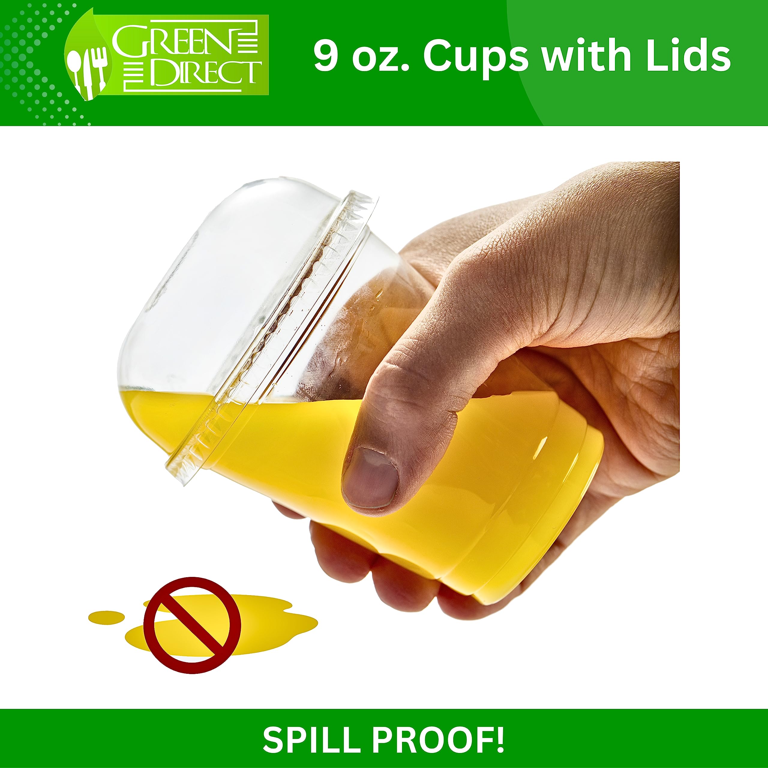 Eco-Friendly 9 oz Clear Plastic Cups with Lids - 100 Pack Disposable Drinking Cups for Iced Coffee, Bubble Tea, Smoothies & Cold Beverages - Perfect for Parties, Picnics & Takeout Drinks