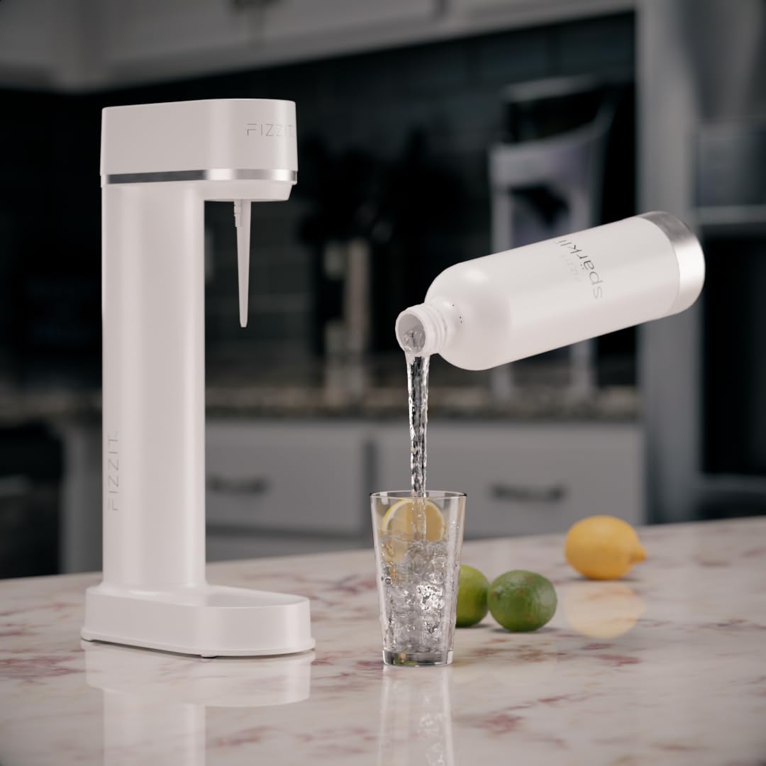 Fizzit Spärklï Sparkling Water Maker Machine with Stainless Steel Bottle - Home Carbonated Soda Maker for Healthy Drinks, Dishwasher Safe - Perfect for Parties, Kitchen & Office Use