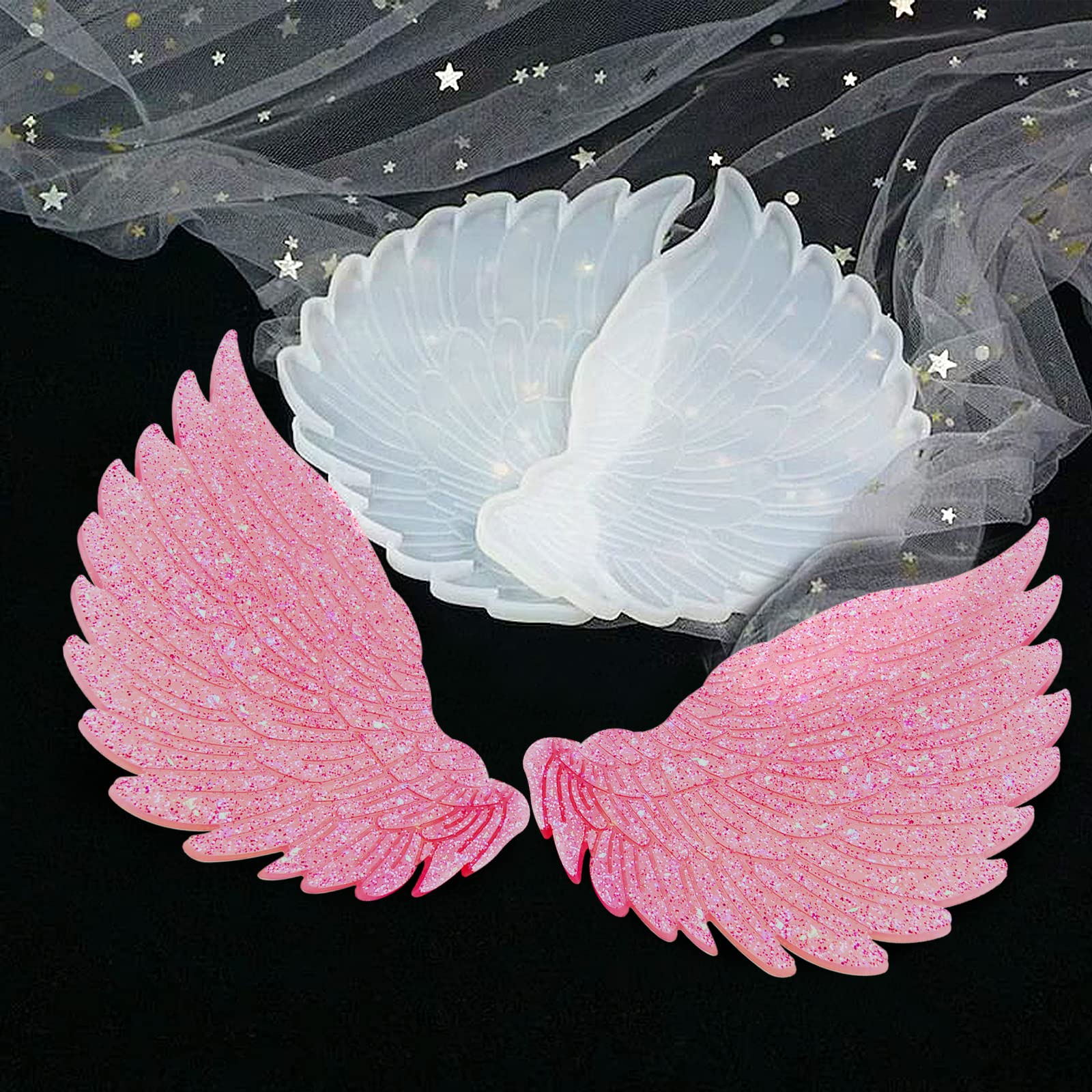 Angel Wings Heart Shaped Resin Mold for DIY Crafts - Memorial Picture Frame Silicone Mold & Candle Holder | Perfect for Memorial Keepsakes, Home Decor, and Gift Making