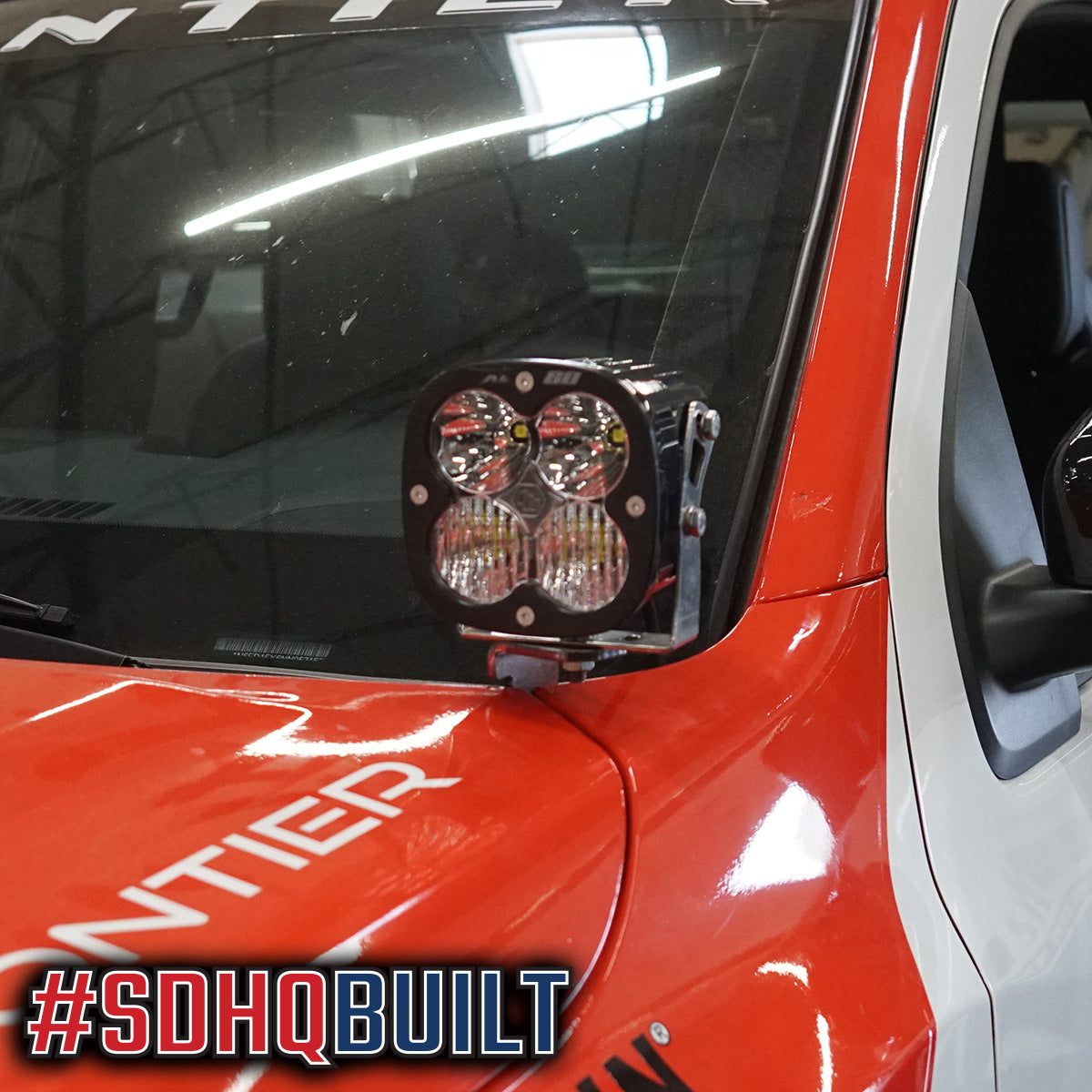 2022-2023 Nissan Frontier SDHQ Built A-Pillar Light Mounts - Heavy Duty Off-Road LED Light Brackets for Enhanced Night Driving & Adventure