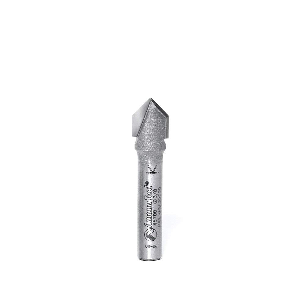 Amana 45700 V Groove Router Bit - 3/8