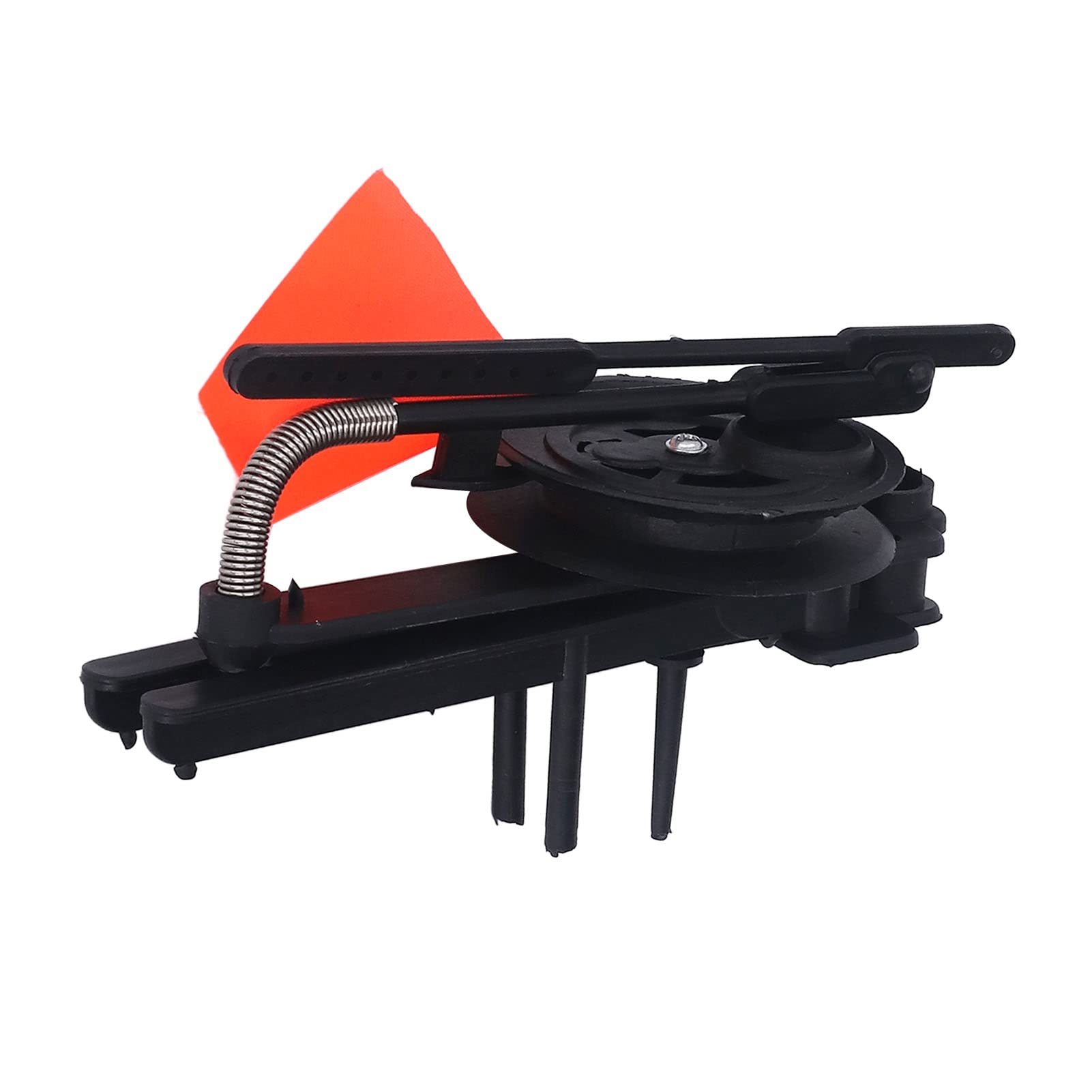TopYond Winter Ice Fishing Flag - High Visibility Triangular Marker with Fixed Tip-Up Pole for Ice Fishing | Perfect for Ice Holes, Lake Fishing & Winter Angling