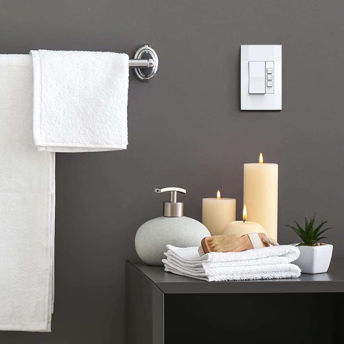 Deako Lighting Simple Timer Switch - Single Pole, Neutral Wire Required, White - Perfect for Bedrooms, Bathrooms & Home Automation