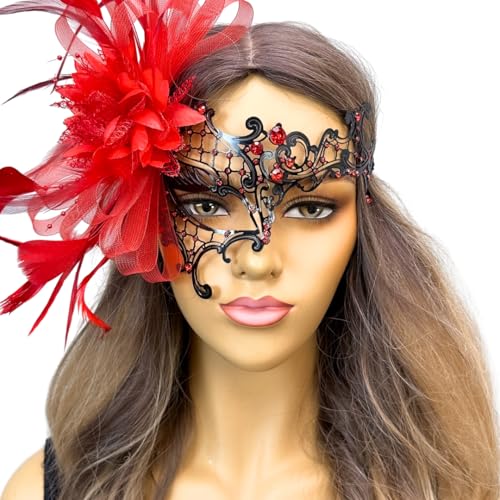 Black/Red Feathers