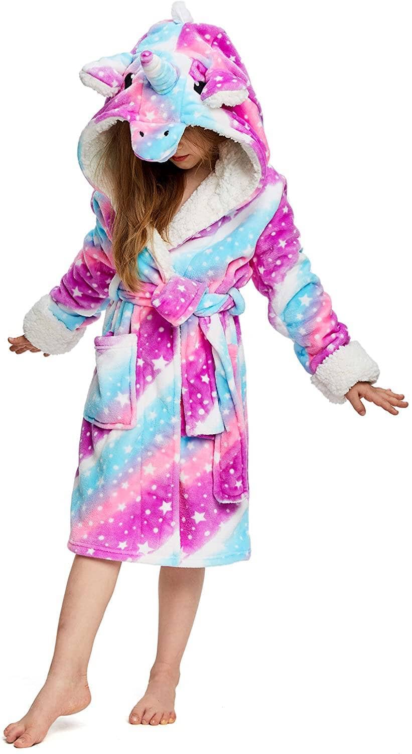 Soft & Cozy Princess Unicorn Bathrobe for Kids - Fast Priority Shipping - Perfect for Birthday Gifts, Spa Days & Bedtime Comfort