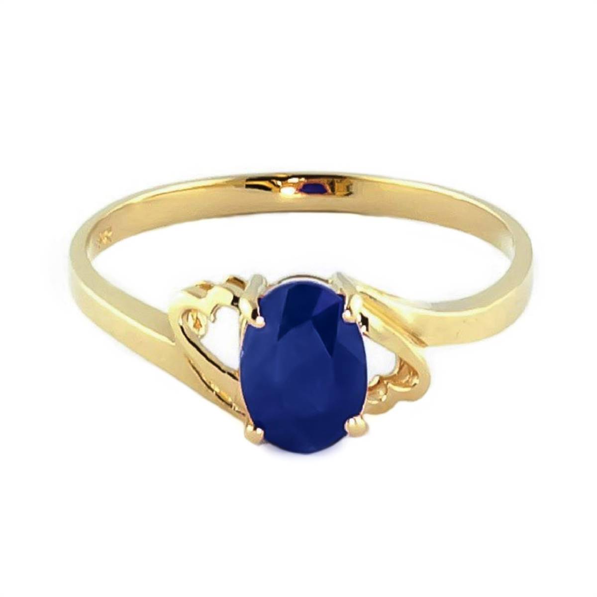 1 Carat 14K Solid Yellow Gold Rings with Natural Sapphire - Elegant Wedding, Engagement & Anniversary Jewelry Gift for Women