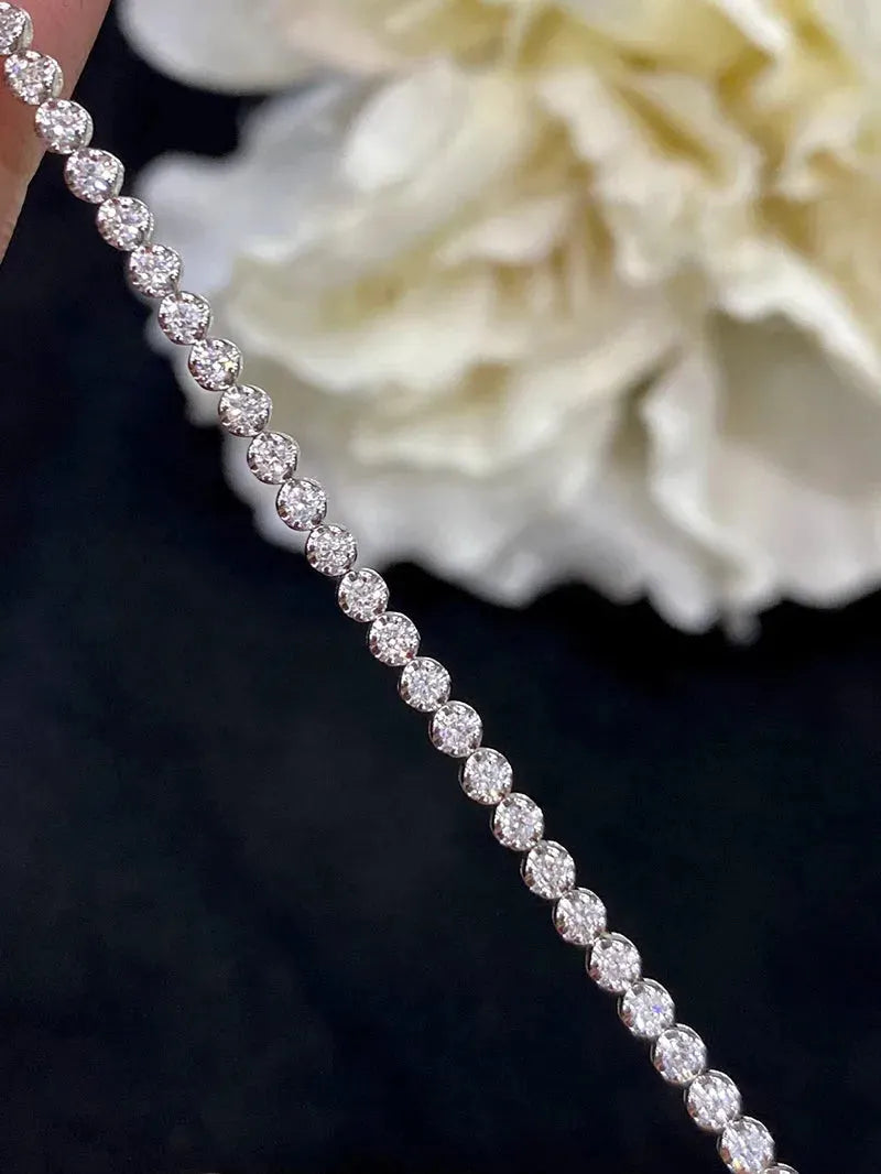 18K White Gold or Rose Gold Diamond Bracelet for Women - 0.46 Carat Natural Diamonds, Luxury Shiny Jewelry Gift for Anniversary, Birthday & Special Occasions