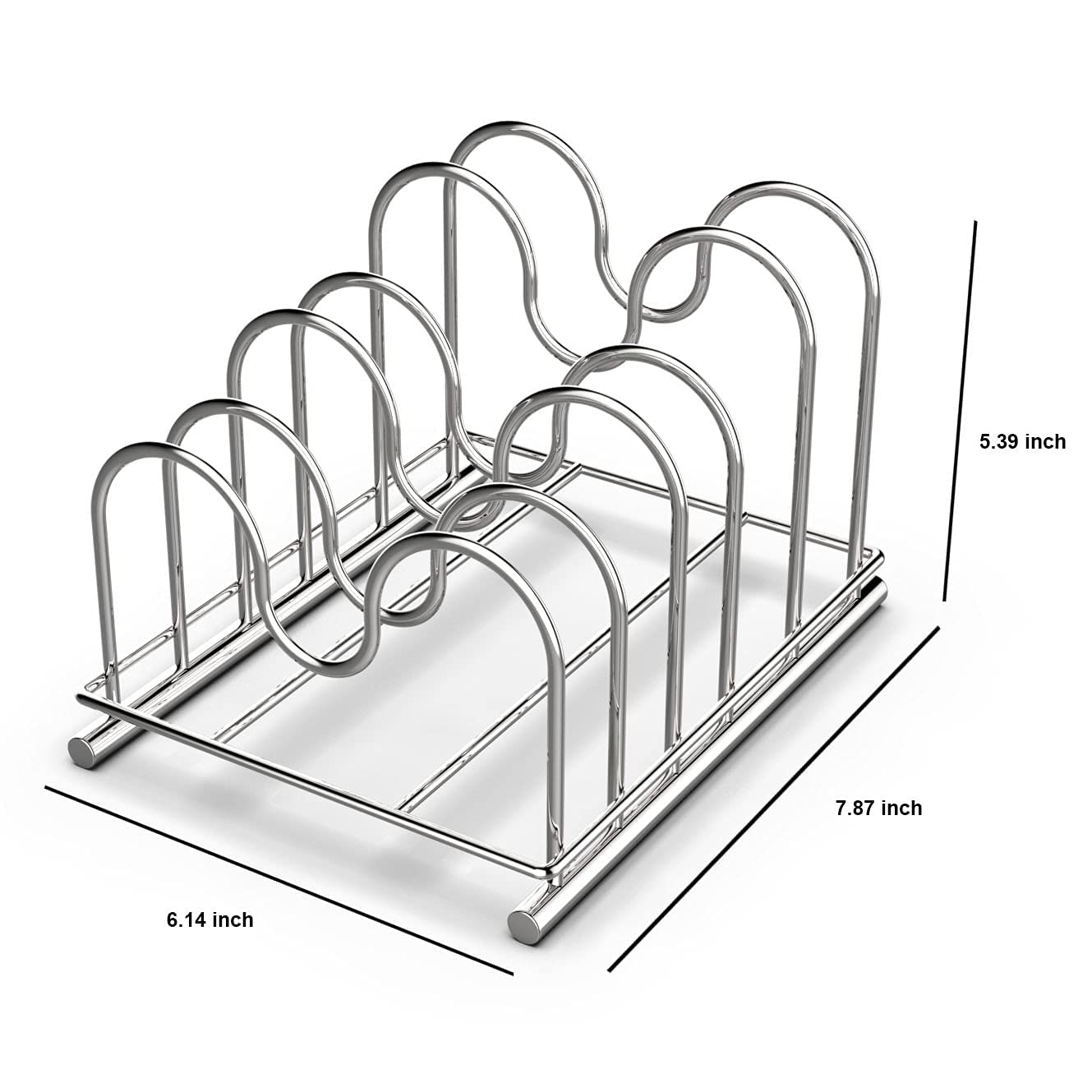 Premium 304 Stainless Steel Wire Cutting Board Holder - 5-Section Kitchen Organizer Rack for Knives & Chopping Boards | Space-Saving Storage Solution for Countertops, Pantry & Restaurant Kitchens