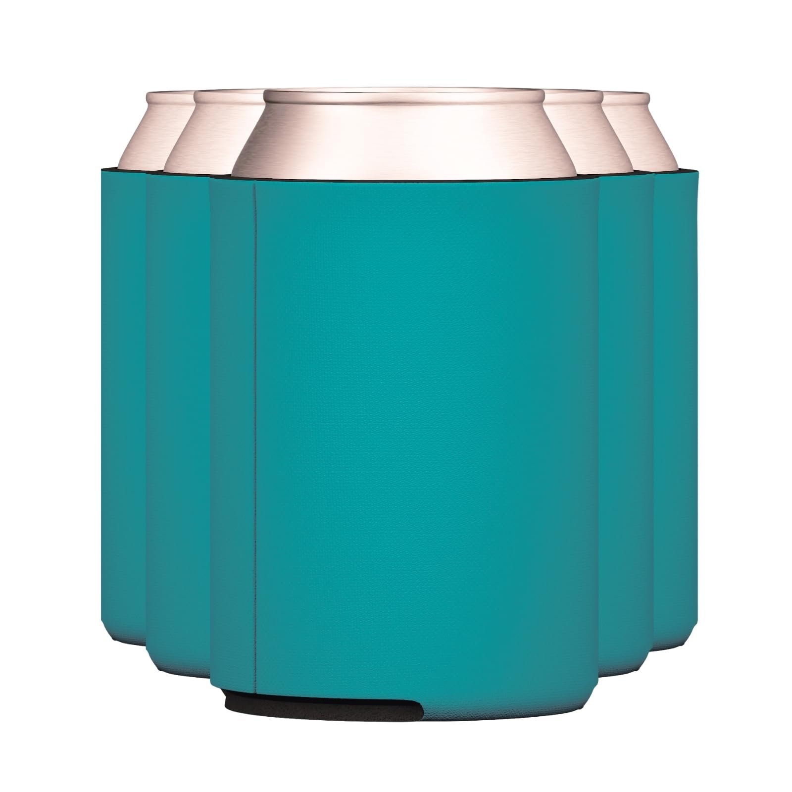TahoeBay 5-Pack Insulated Can Cooler Sleeves for Beer, Soda & Water Bottles - Soft Blank HTV Vinyl Compatible - Perfect for DIY Projects, Wedding Favors, Gifts & Outdoor Parties (Teal)