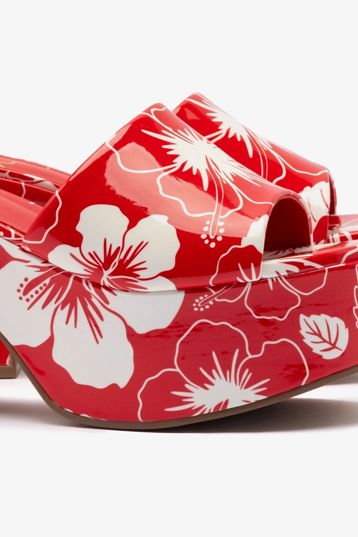 Miso Platform Sandal - Women's Scarlet Printed Leather Sandals for Summer | Comfortable & Stylish | Perfect for Beach, Vacation, and Casual Outings