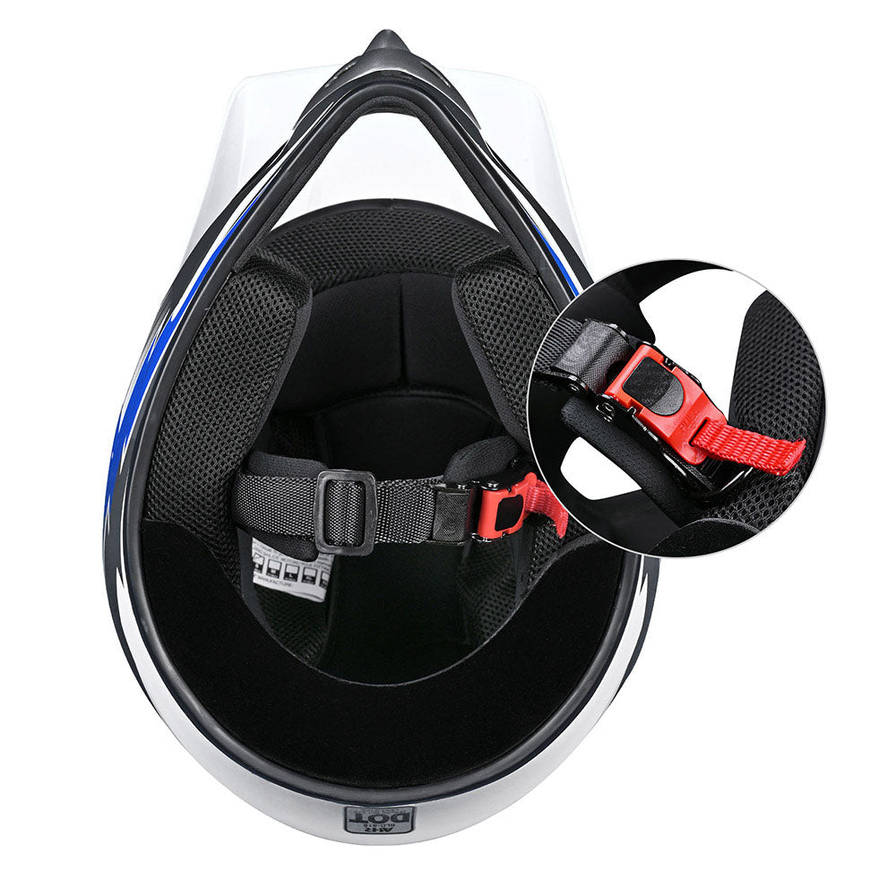 TheLAShop H VEN12 Youth Dirt Bike Helmet - DOT Approved, Lightweight & Durable, Blue - Perfect for Motocross, ATV Riding & Off-Road Adventures